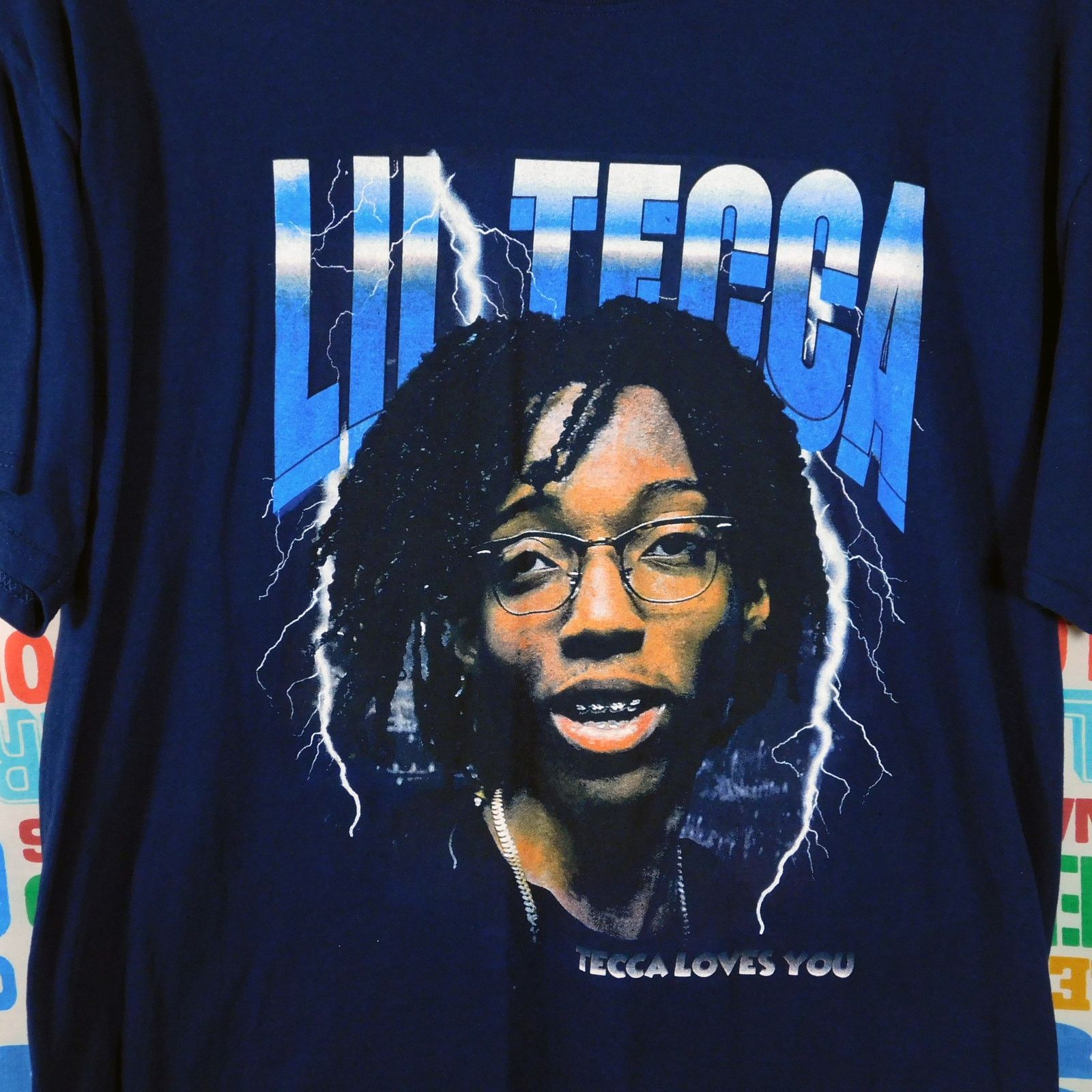 Fruit Of The Loom Lil Tecca We Love You Tecca Tour T Shirt Size L Blue Dates Size US L / EU 52-54 / 3 - 4 Thumbnail