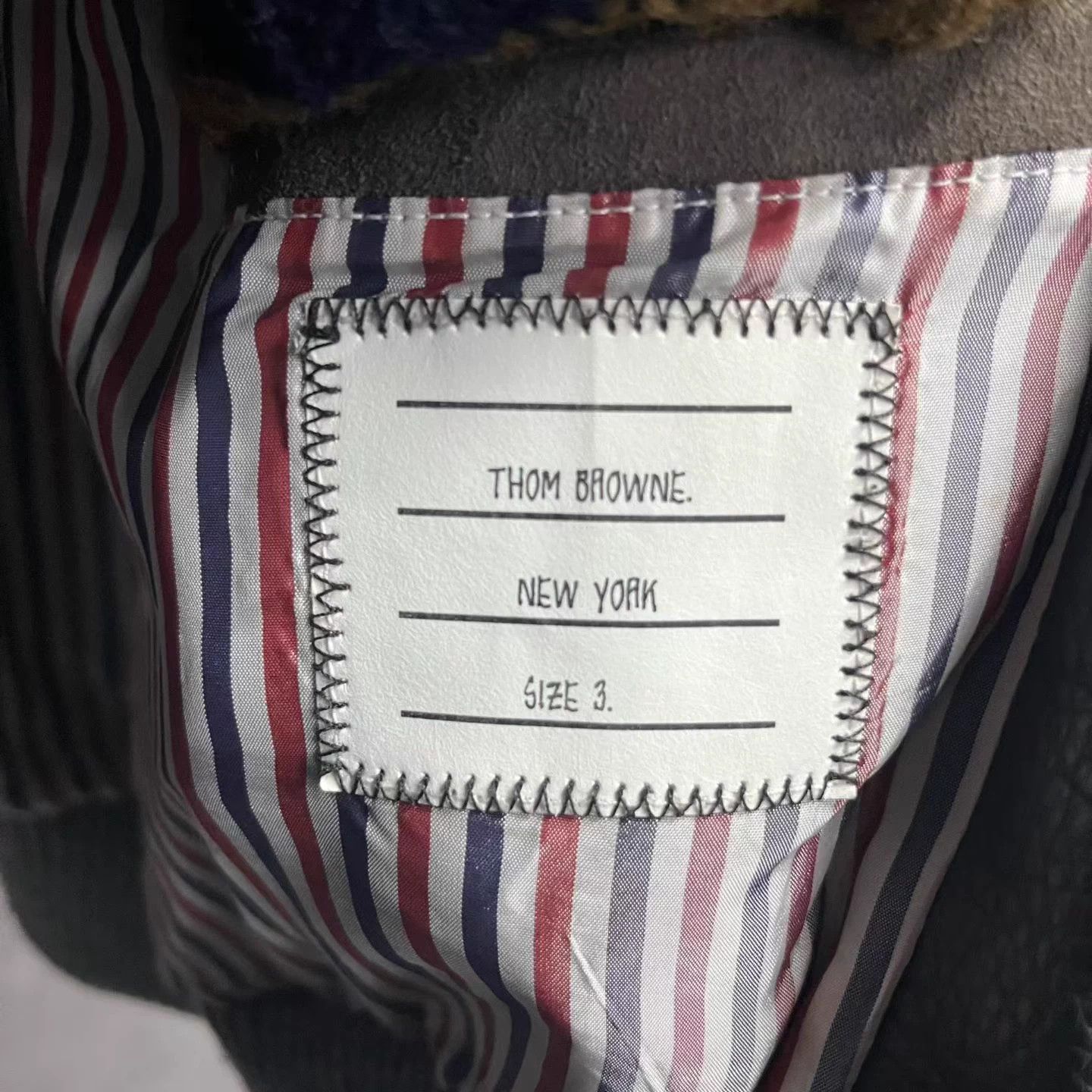 Thom Browne Thom Browne Color Blocked Leather Stand Collar Zip Size US L / EU 52-54 / 3 - 3 Thumbnail