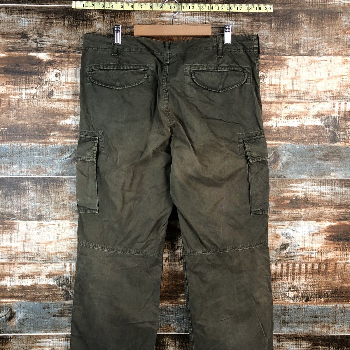 Faded Glory Uniqlo japan Green faded Cargo Multipocket Pants #A2563 Size US 35 - 16 Thumbnail