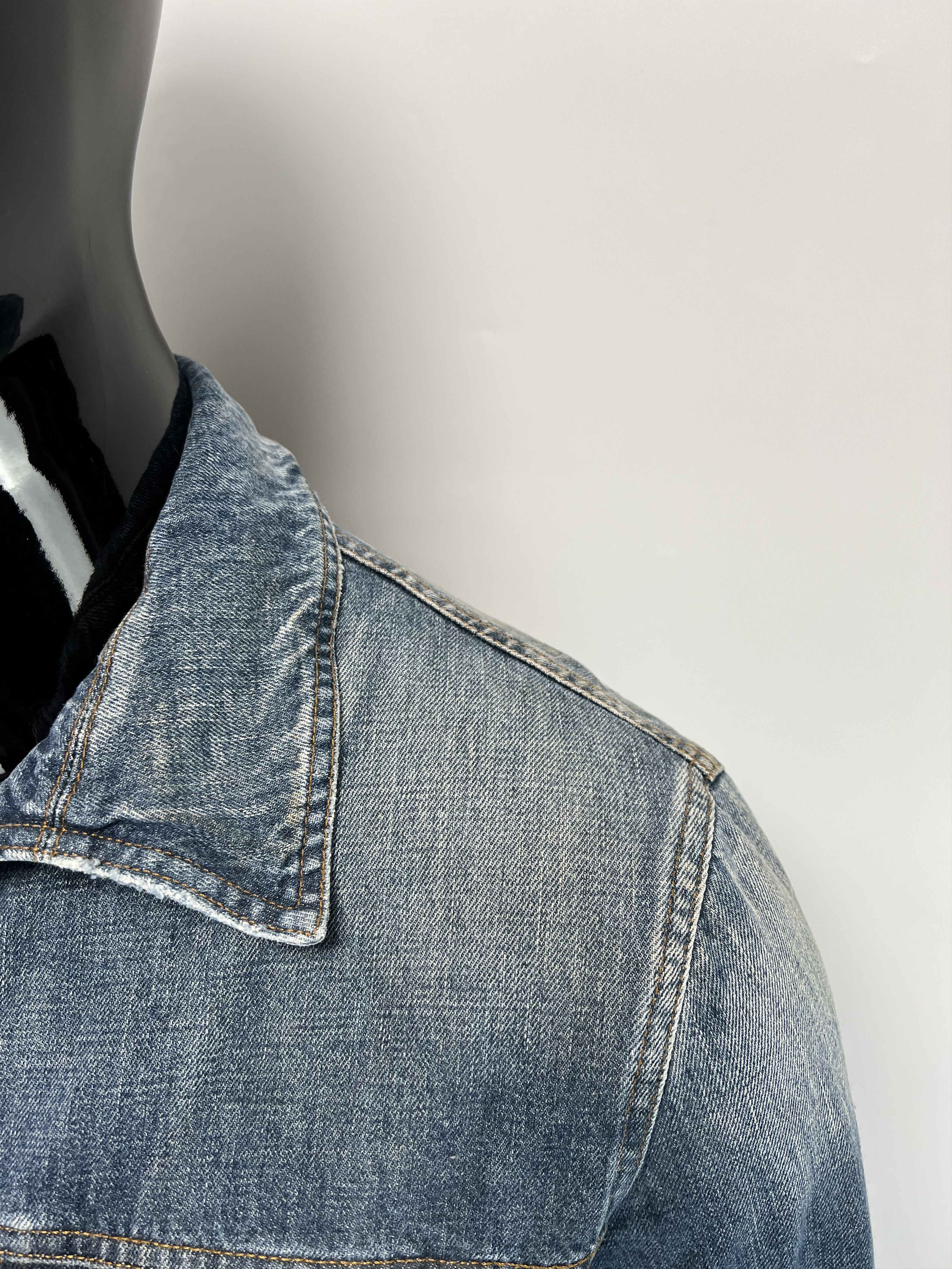 Bally Bally Rare Vtg Full Zip Distressed Denim Biker Jacket M/L Size US L / EU 52-54 / 3 - 11 Thumbnail