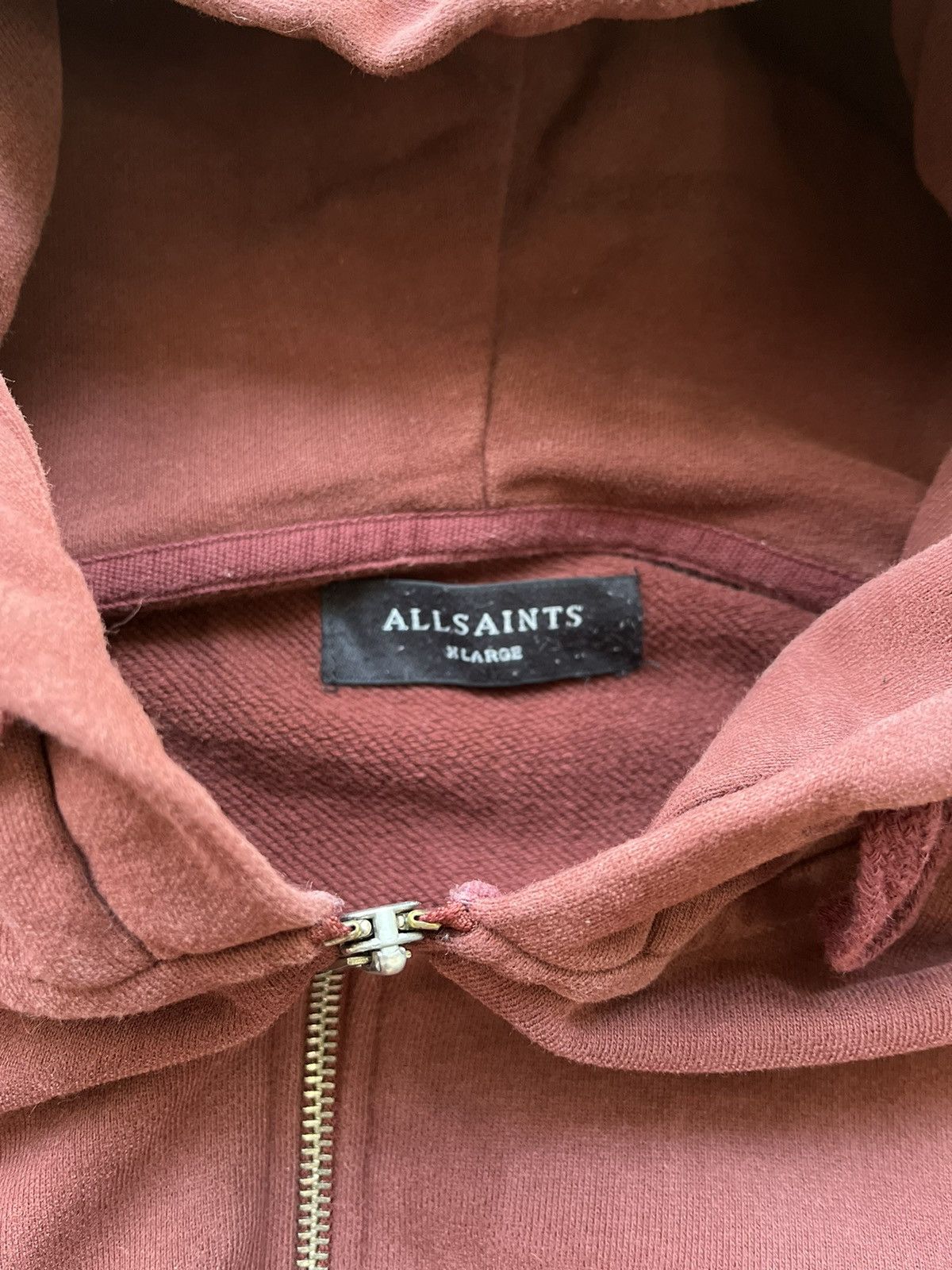 Allsaints × Vintage Allsaints Luxury Zip Hoodie Red Small Logo Y2K Japan Style Size US XL / EU 56 / 4 - 4 Thumbnail