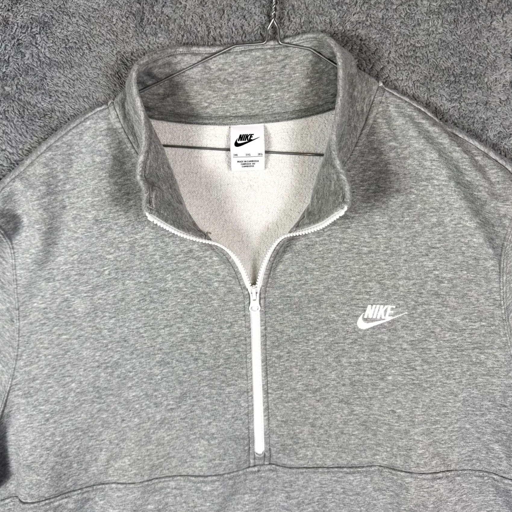 Nike Nike Sportswear Sweatshirt Mens 3XL Club 1/2 Zip Pullover Jacket DD4732-066 Gray Regular Fit Long Sleeve Size US XXL / EU 58 / 5 - 3 Thumbnail