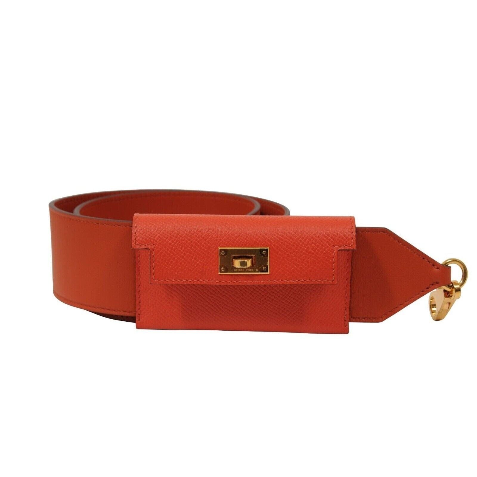 Hermes Kelly Pocket Bag Strap Swift Epsom Terre Battue Capucine Red Size ONE SIZE - 1 Thumbnail