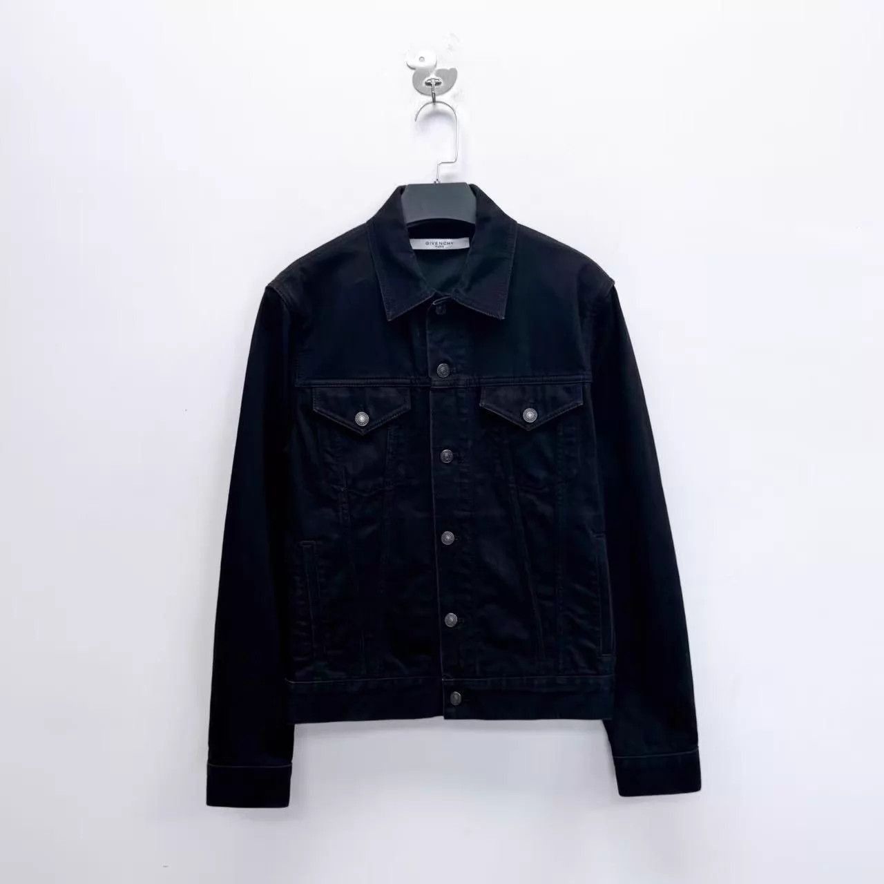 Givenchy Black Denim Jacket with Button Front and Pockets Size US M / EU 48-50 / 2 - 1 Thumbnail
