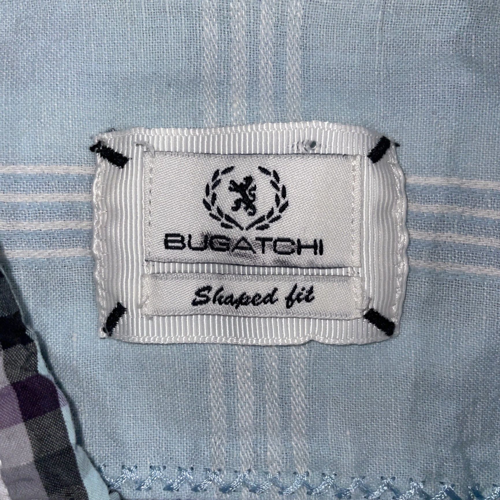 BUGATCHI Bugatchi Uomo Men's Short Sleeve Plaid Shirt Regular Large Blue Button-Up Size US L / EU 52-54 / 3 - 3 Thumbnail