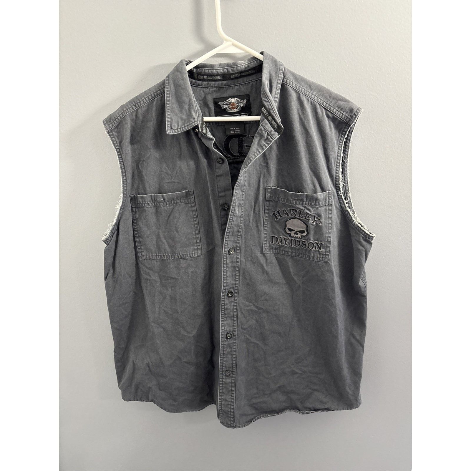Harley Davidson Harley Davidson Sleeveless Vest Gray Size XL / US 12-14 / IT 48-50 - 1 Thumbnail
