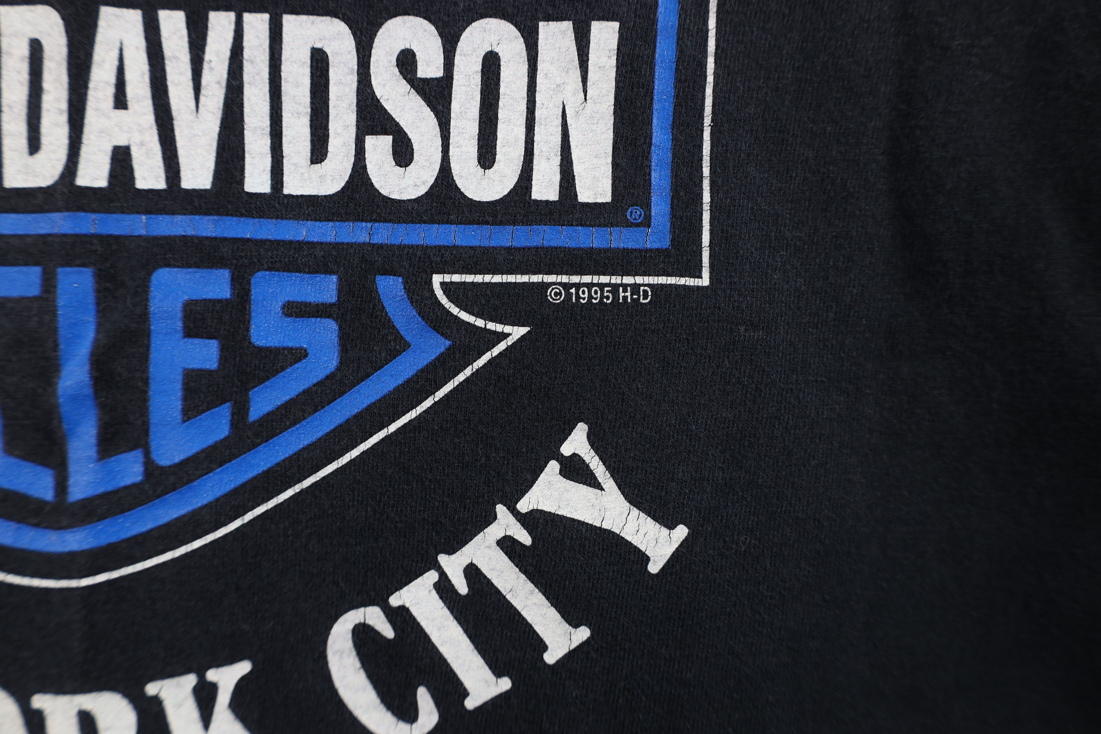 Harley Davidson × Vintage Vintage 90s Harley Davidson Logo New York City T-Shirt USA Size US XL / EU 56 / 4 - 11 Thumbnail