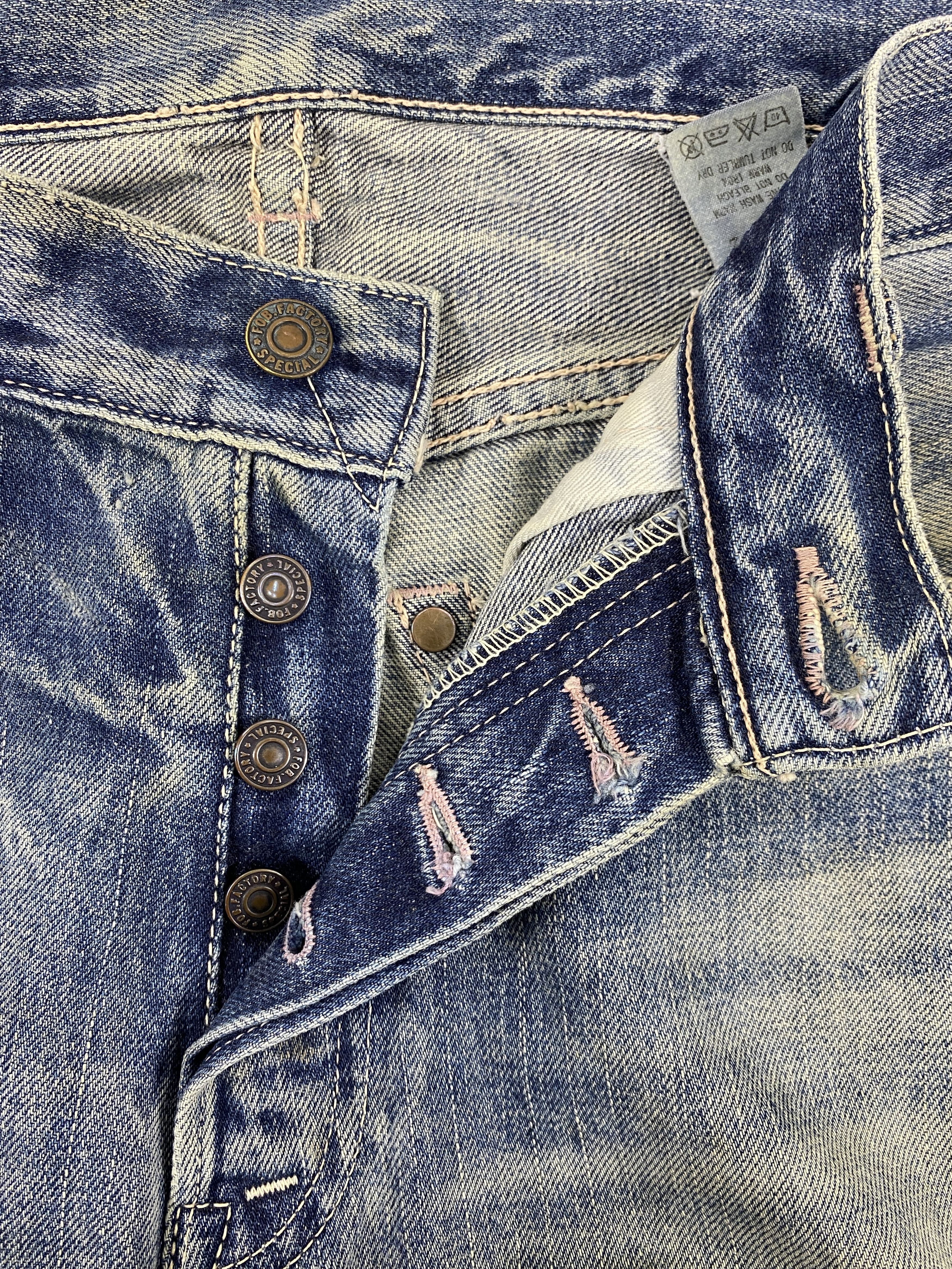 Japanese Brand Vintage Japanese Fob Factory Jeans 31x35 Denim- JN3528 Size US 31 - 6 Thumbnail