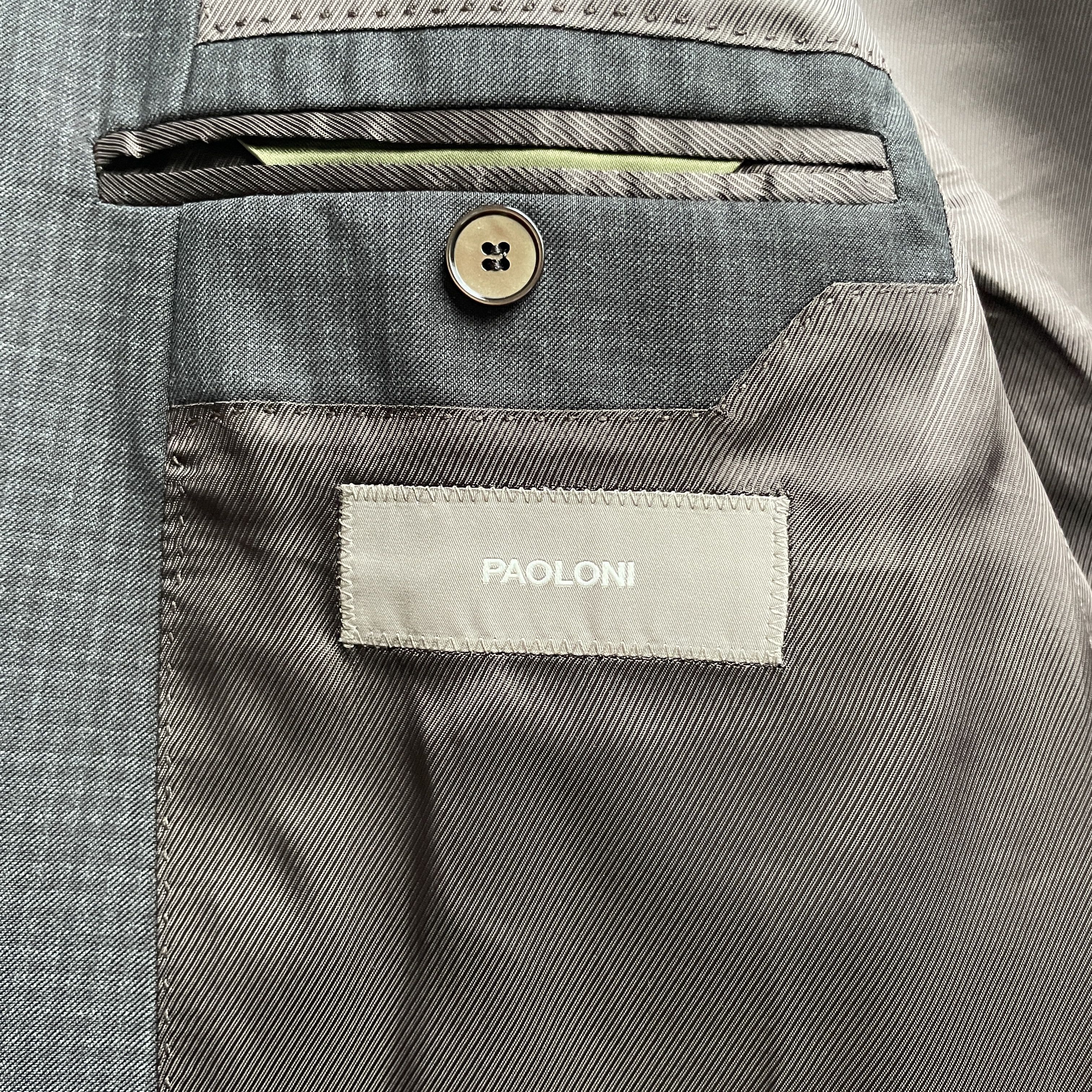 Paoloni Paoloni Checkered Wool Suit Size EUR 54 Size 44R - 16 Thumbnail