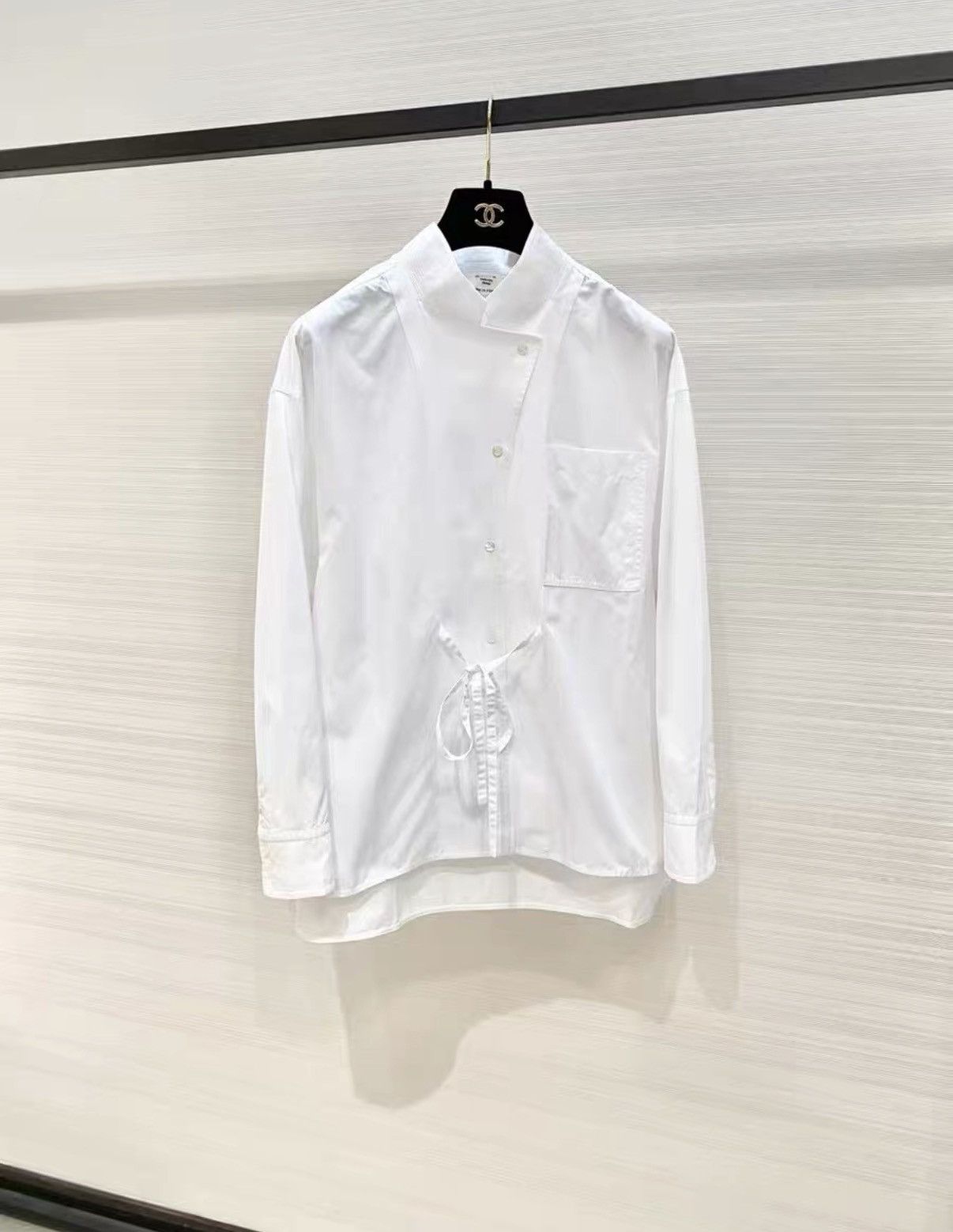 Hermes Hermès White Stand Collar Loose Shirt Dress J33 Size XS / US 0-2 / IT 36-38 - 1 Thumbnail