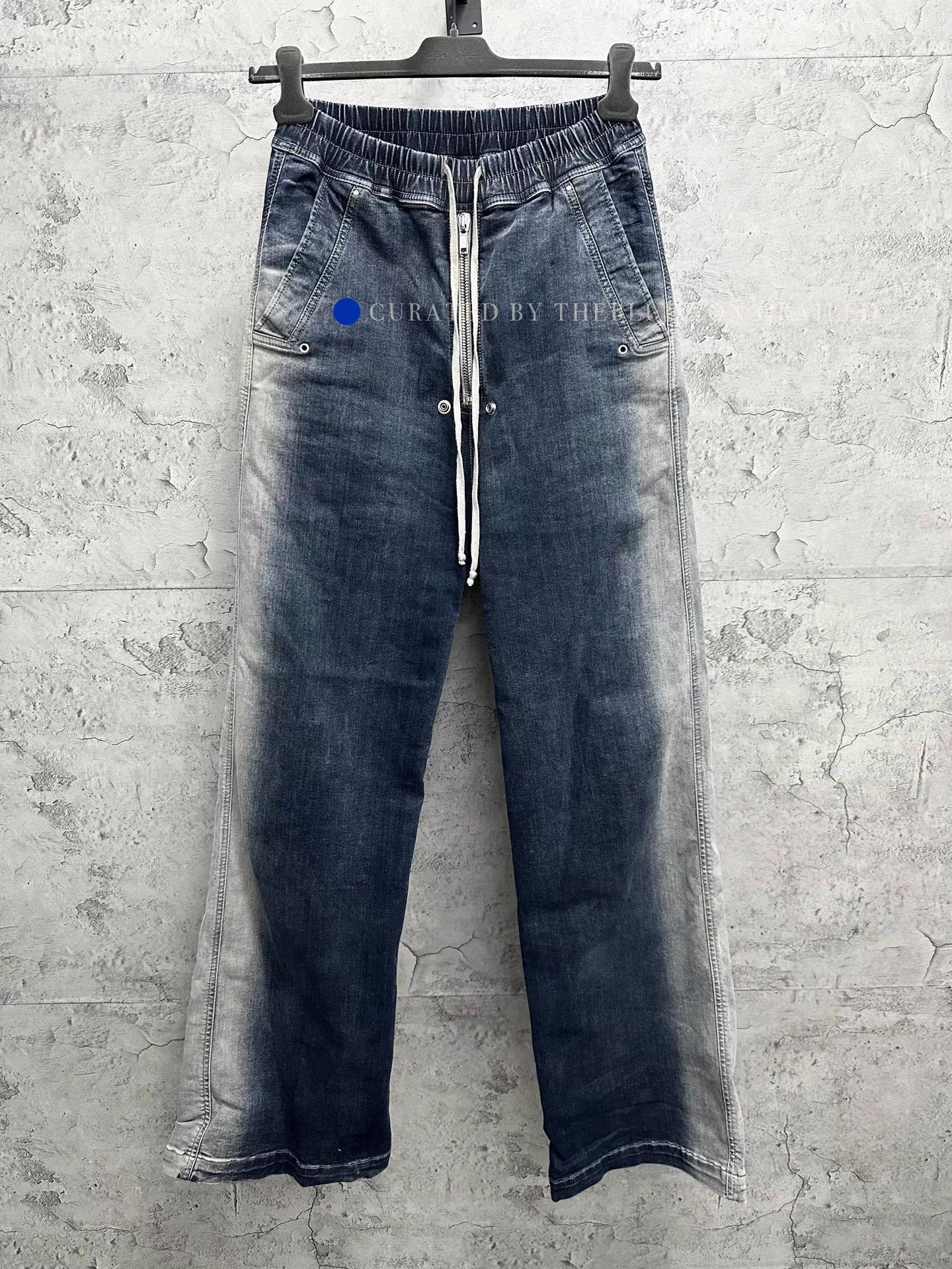 Rick Owens Washed Blue Wide-Leg Denim Pants Size US 32 / EU 48 - 1 Thumbnail