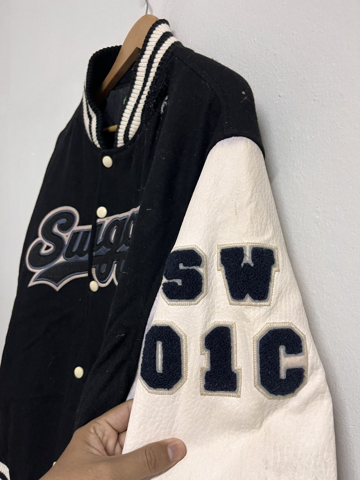Swagger 💥Y2K SWAGGER Japan Distressed Varsity Jackets Leather Size US XL / EU 56 / 4 - 4 Thumbnail
