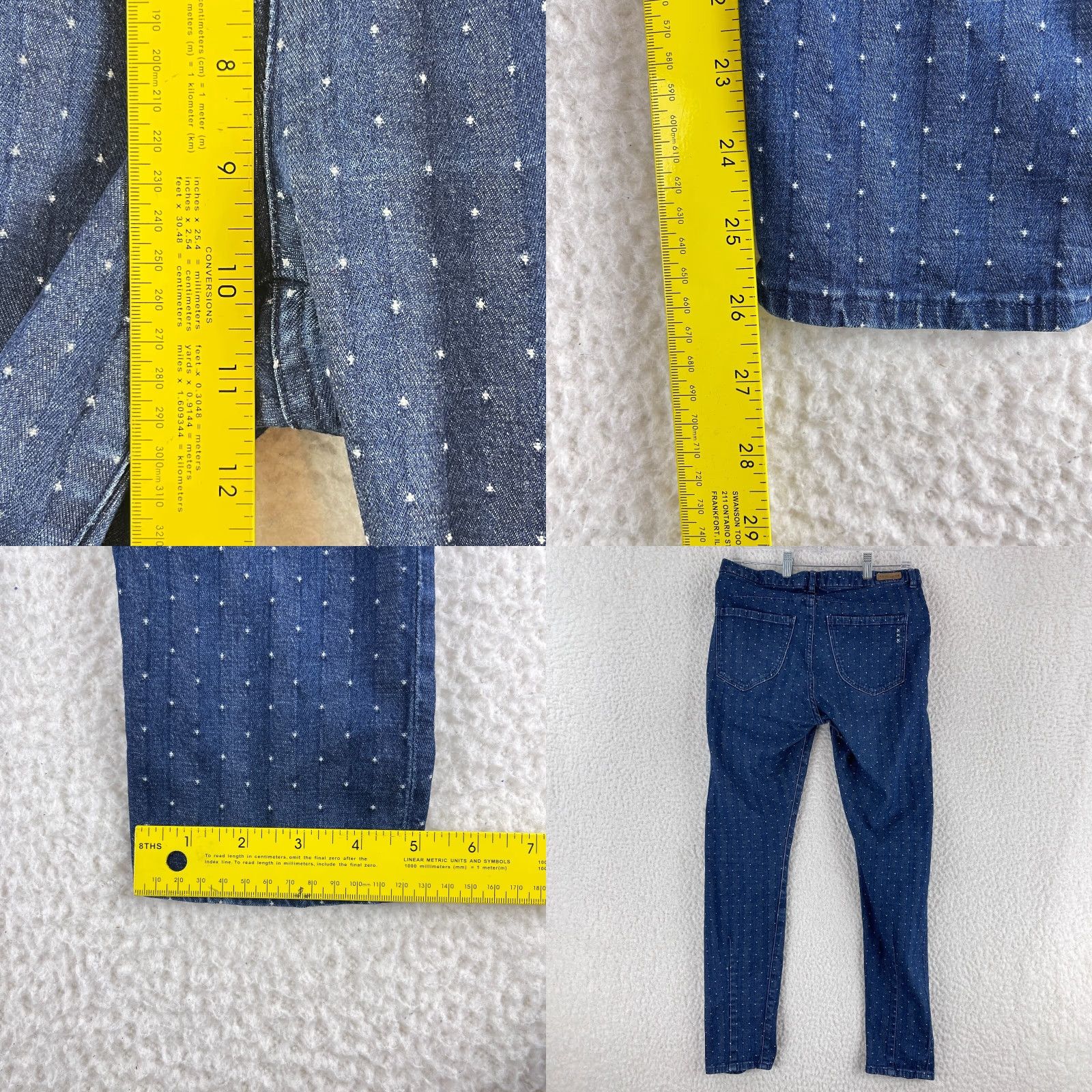 Scotch & Soda Scotch & Soda Jeans Womens Slim Tapered Mid-Rise Dot Print Blue Size 27 Regular Size 27" / US 4 / IT 40 - 8 Thumbnail