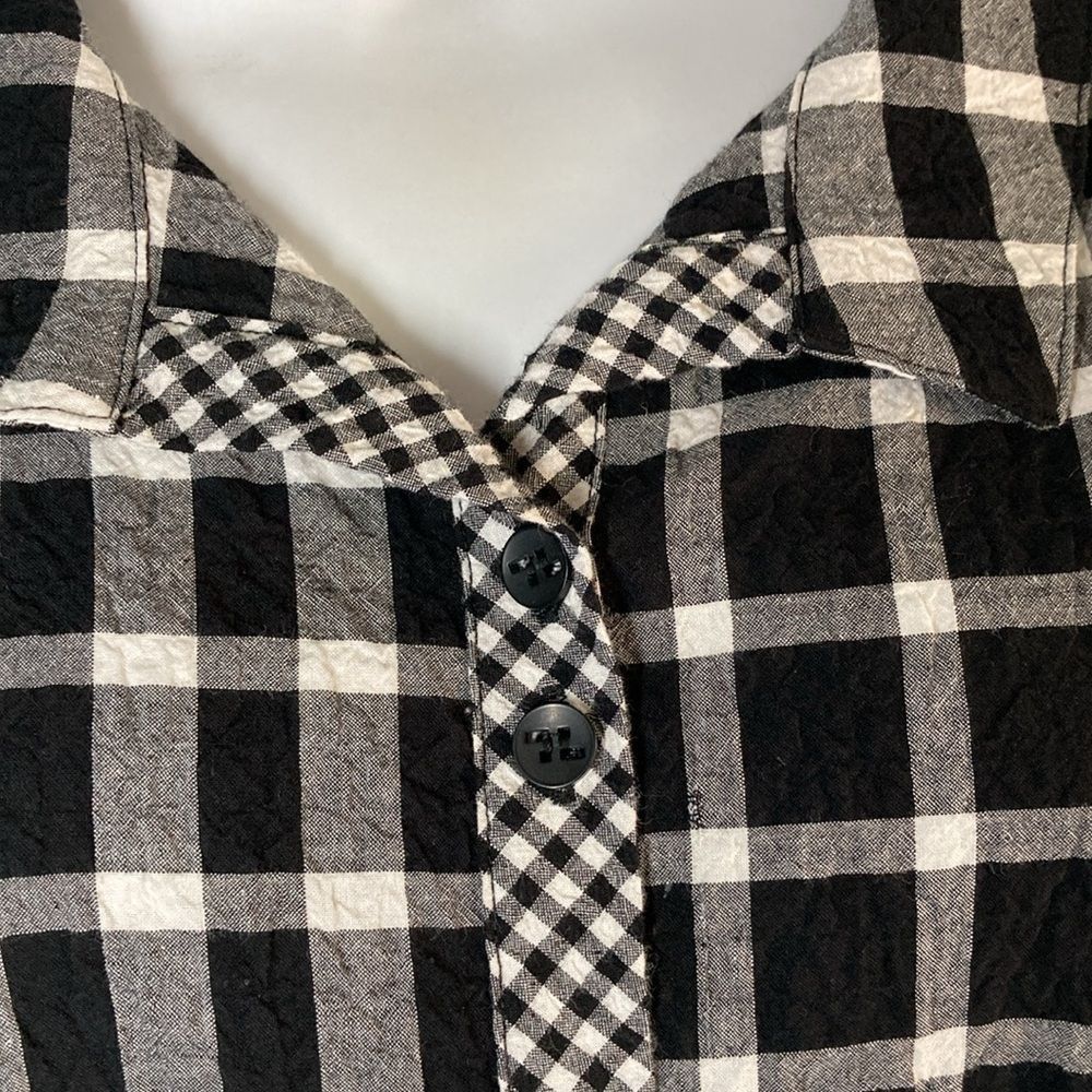 Habitat Habitat Womens Size L Black White Plaid Button Up Cotton Shi Size L / US 10 / IT 46 - 10 Thumbnail