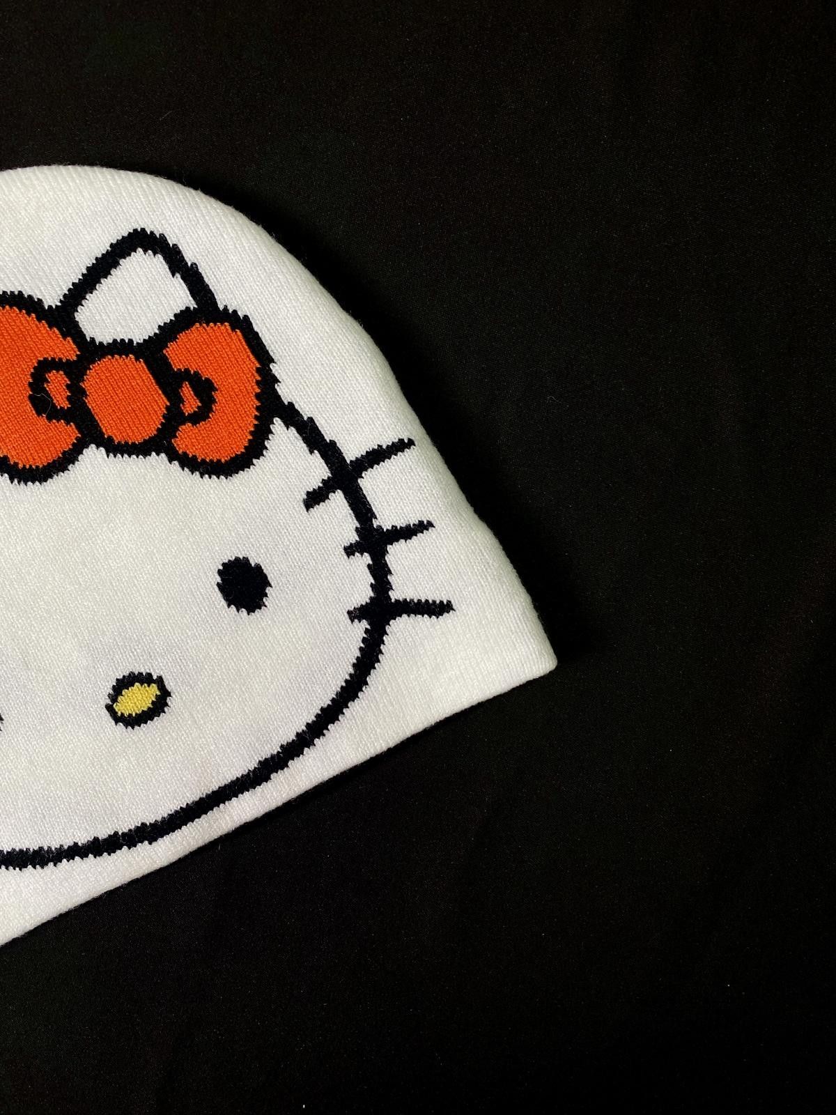 Japanese Brand Rare Hello Kitty Graphic No Cuff Knit Green Beanie OS Size ONE SIZE - 2 Thumbnail