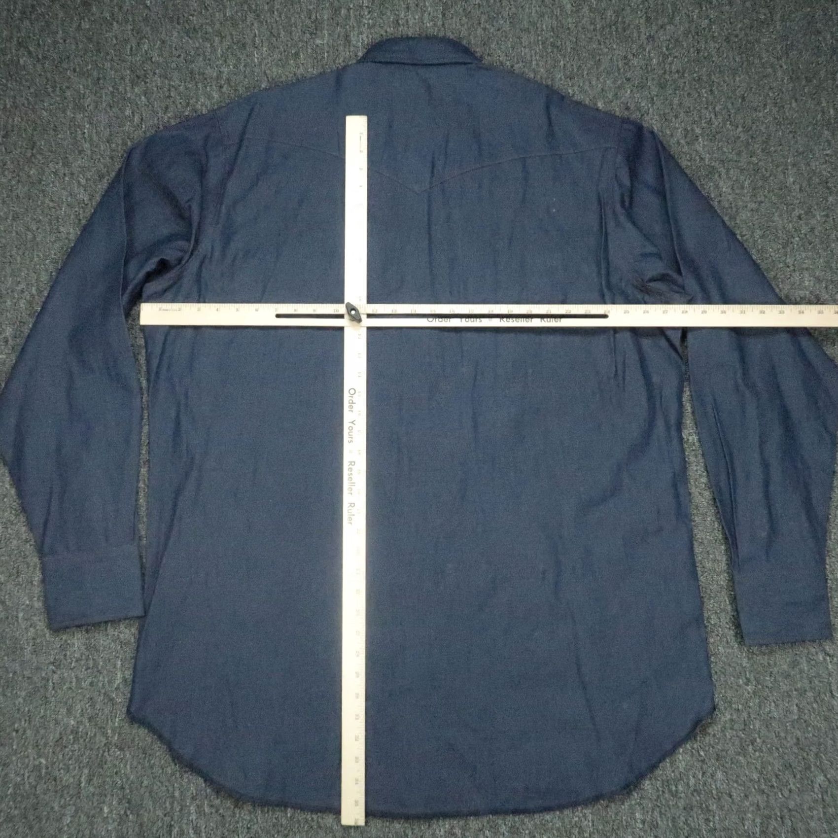 Wrangler Wrangler Blue Denim Shirt Mens 3XL Tall Long Sleeve Snap Button Up Cowboy Western Size US XXL / EU 58 / 5 - 5 Thumbnail