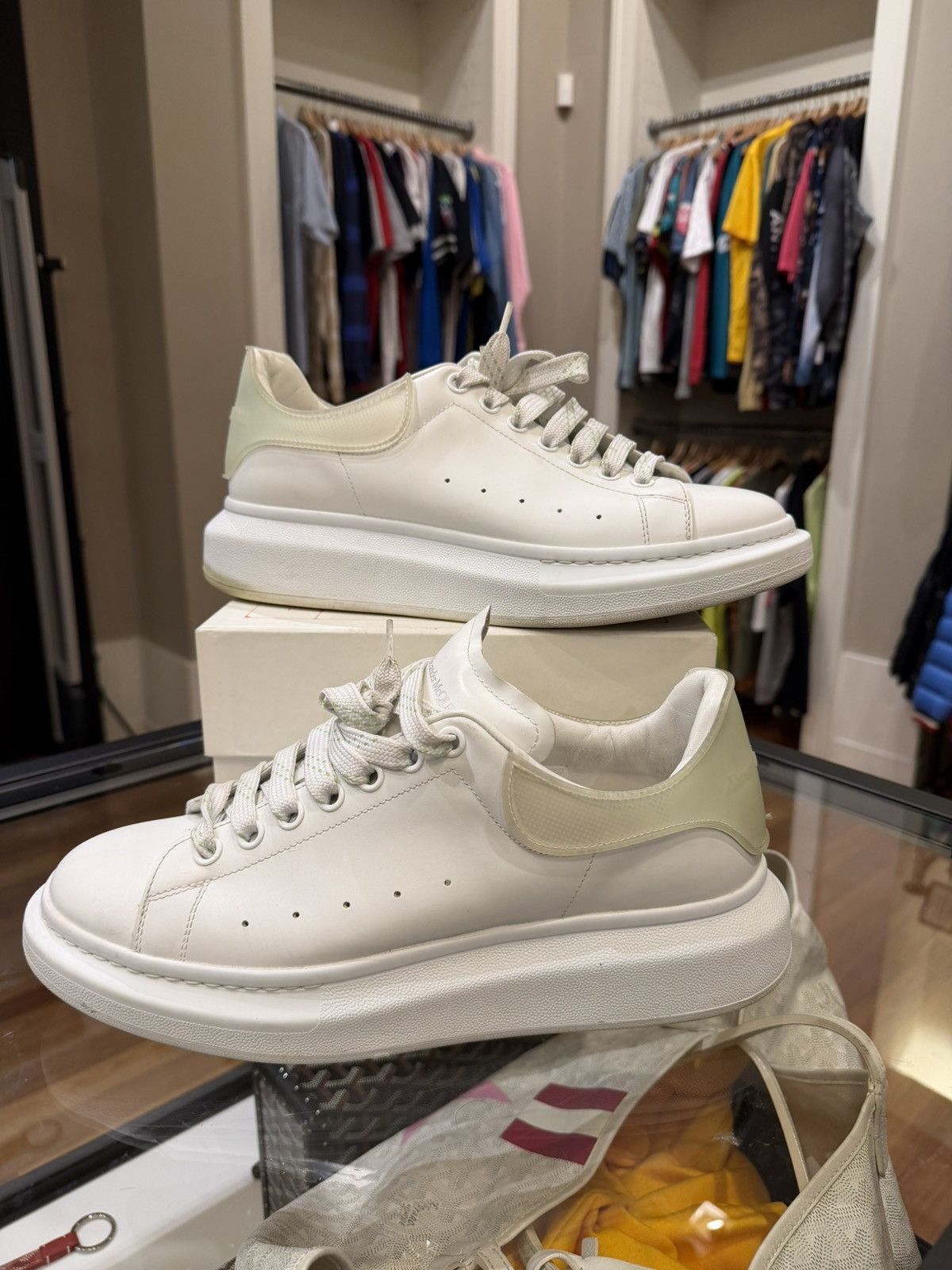 Alexander McQueen Alexander McQueen Oversized Sneaker -White/Opal Heel Size US 11 / EU 44 - 1 Thumbnail
