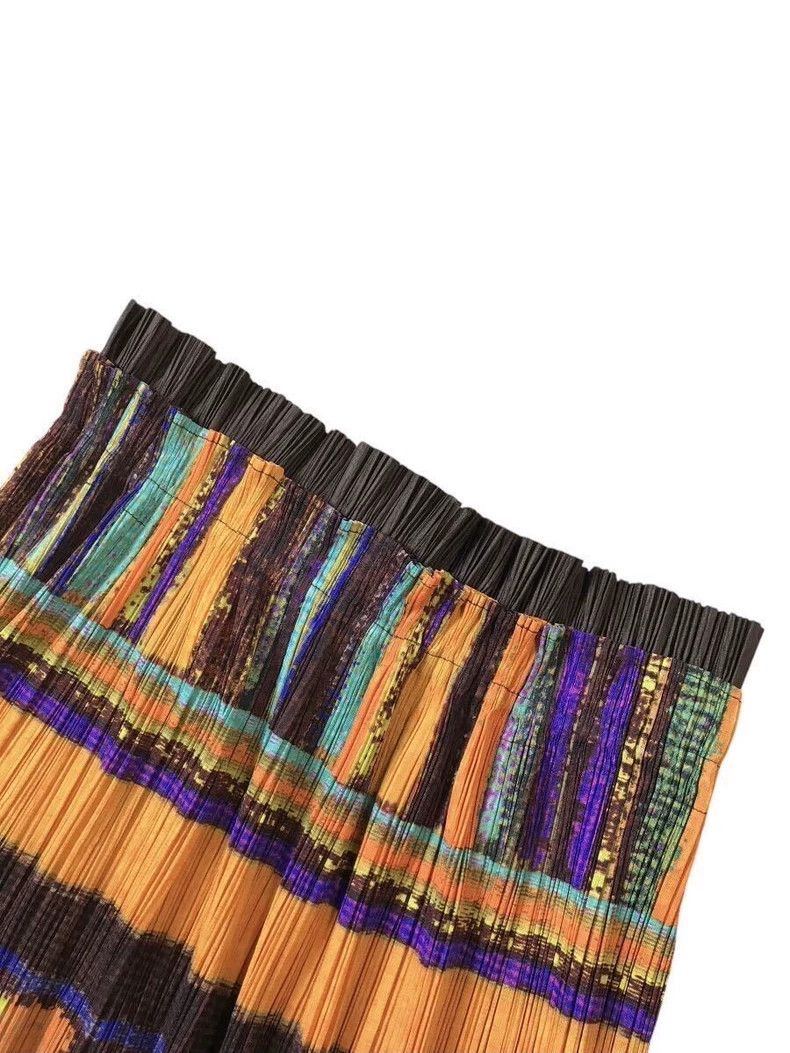 Issey Miyake issey miyake size:5 Striped colorful skirt 2506-Nextarrow Size 42" / US 20 - 2 Thumbnail