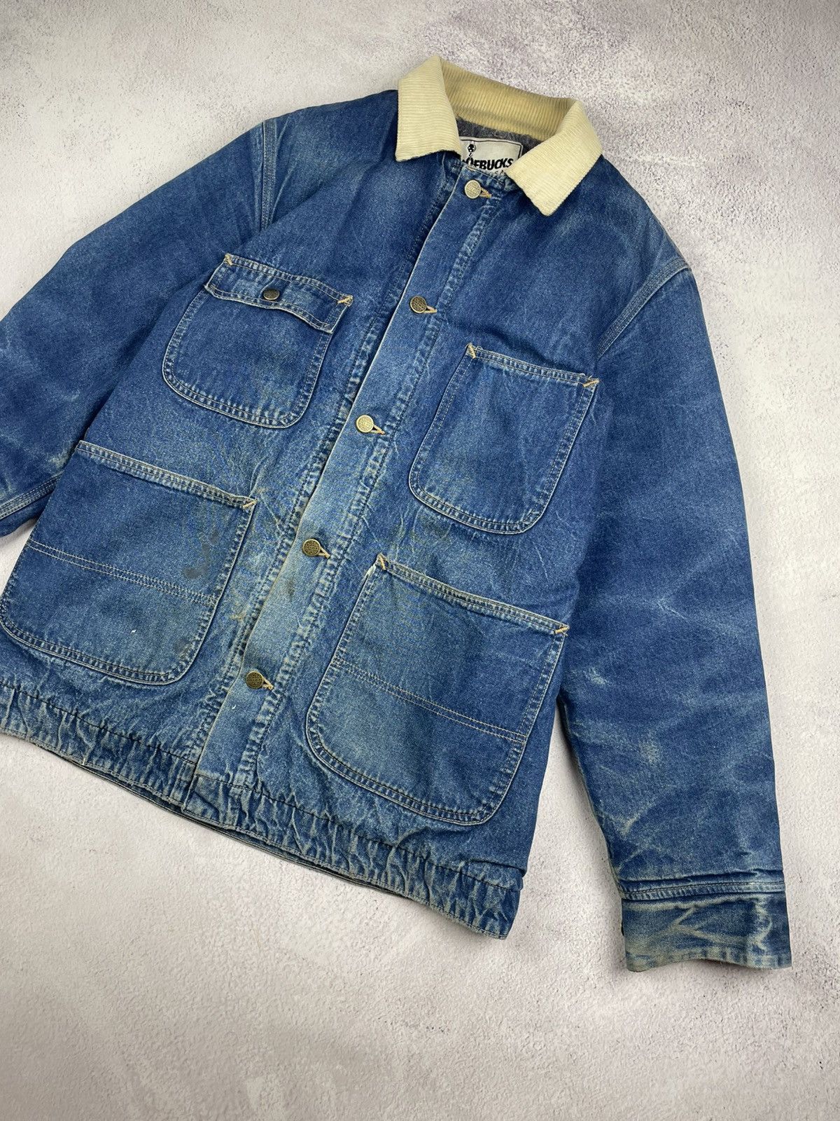 Sears Vintage 70s 80s Roebucks Denim Chore Jacket USA Corduroy Size US L / EU 52-54 / 3 - 2 Thumbnail