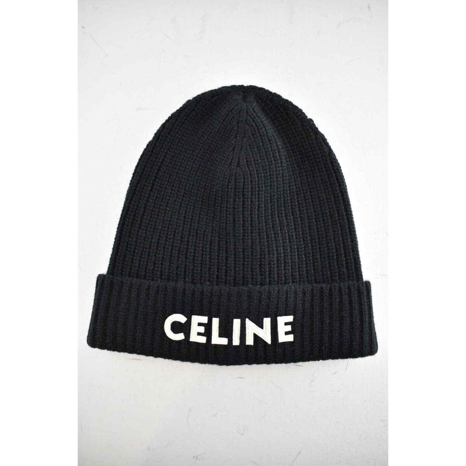 Celine Celine Paris Laine Knit Wool Embroidered Beanie Winter Hat Size ONE SIZE - 4 Thumbnail