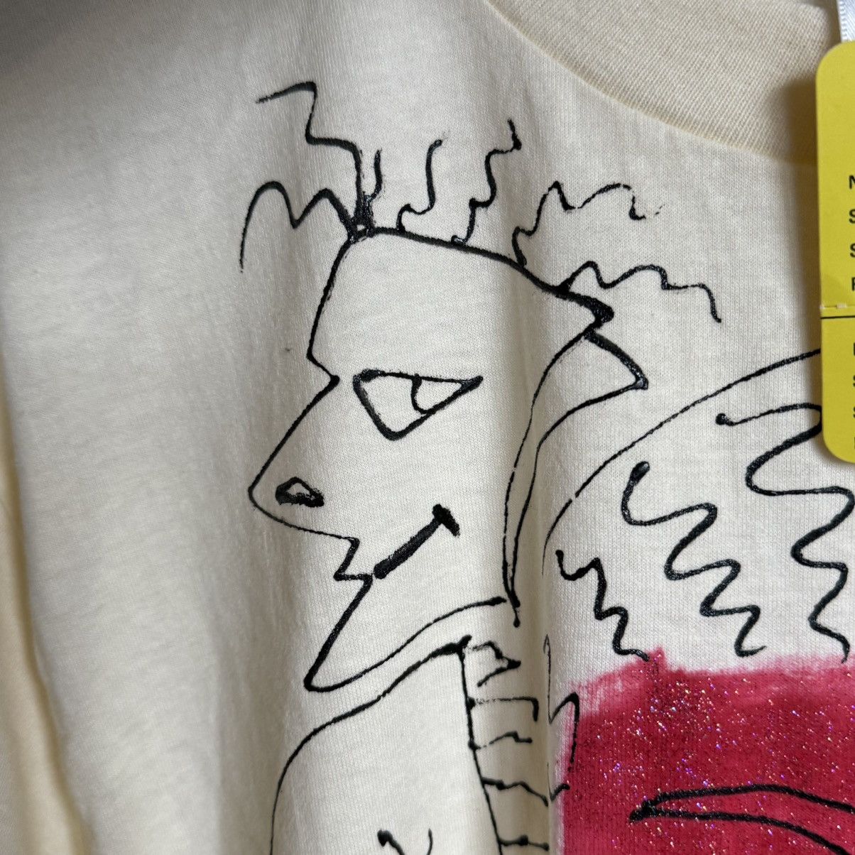 Vintage Vintage Hanes Hand-Painted T-Shirt Lucho Faces Buddha Size US L / EU 52-54 / 3 - 11 Thumbnail