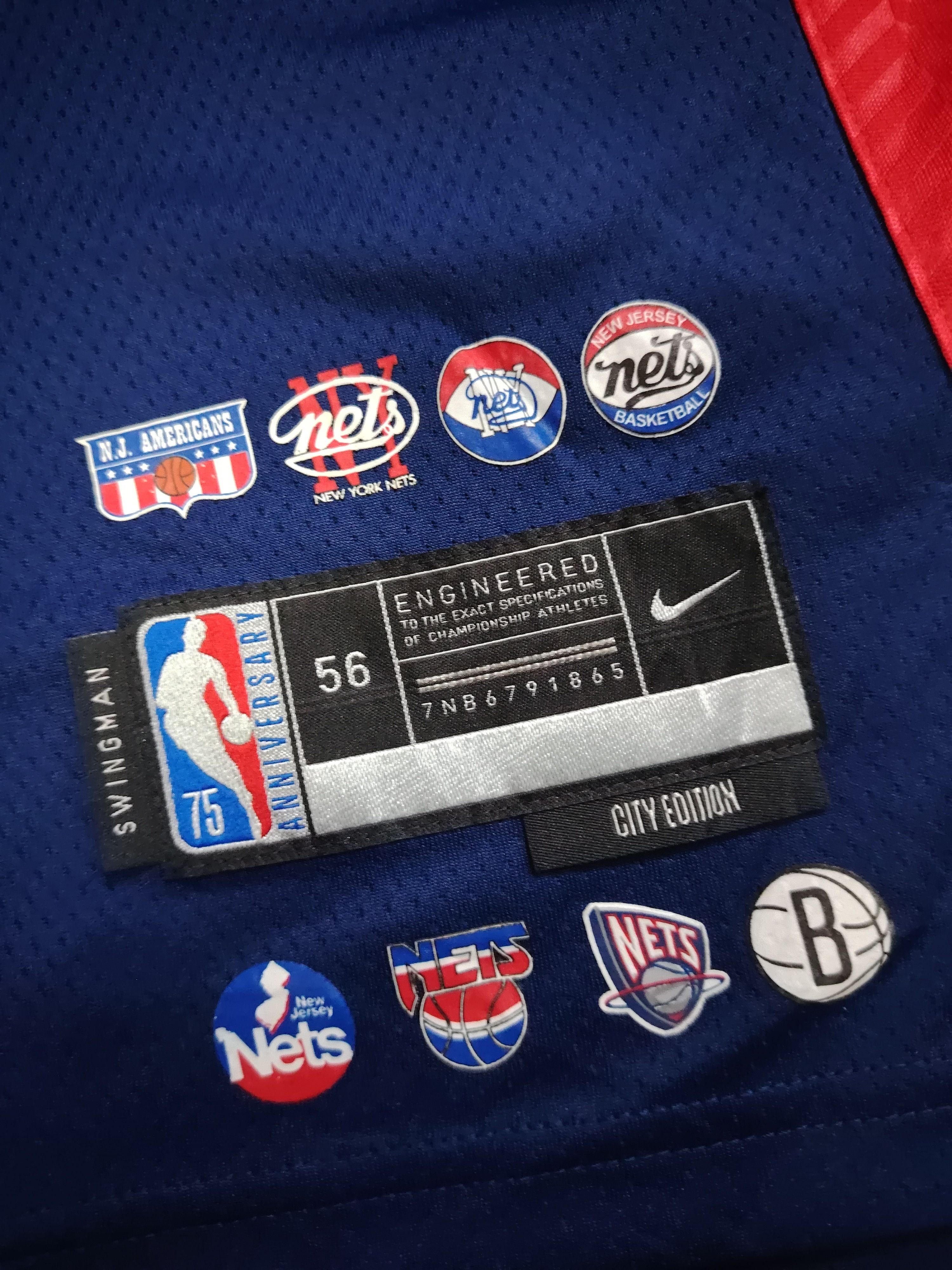 NBA Nike Brooklyn Nets Durant 75 Anniversary Jersey Basketball Size US XXL / EU 58 / 5 - 4 Thumbnail