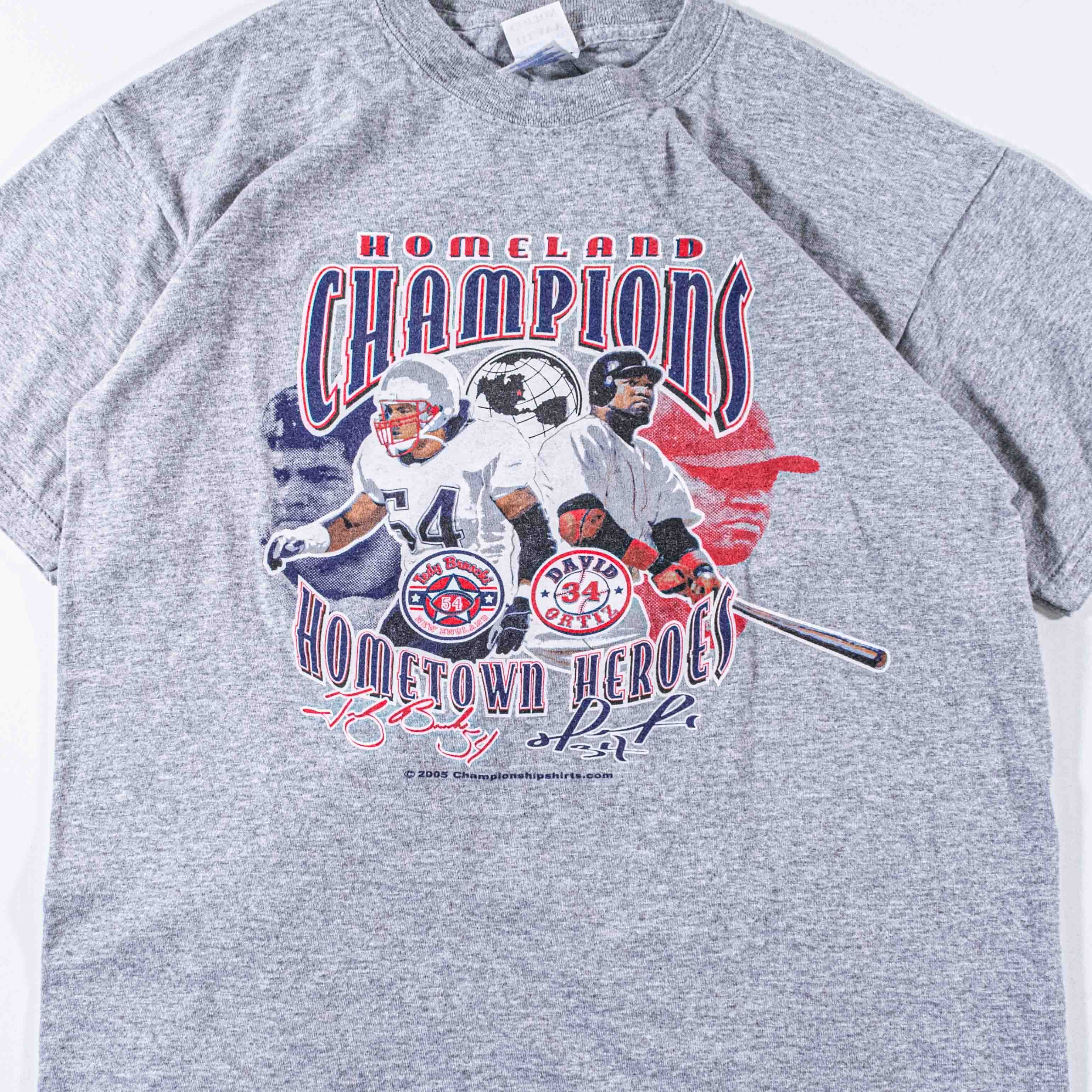 Vintage Tedy Bruschi David Ortiz Shirt Boston Hometown Heroes 2005 Size US M / EU 48-50 / 2 - 4 Thumbnail
