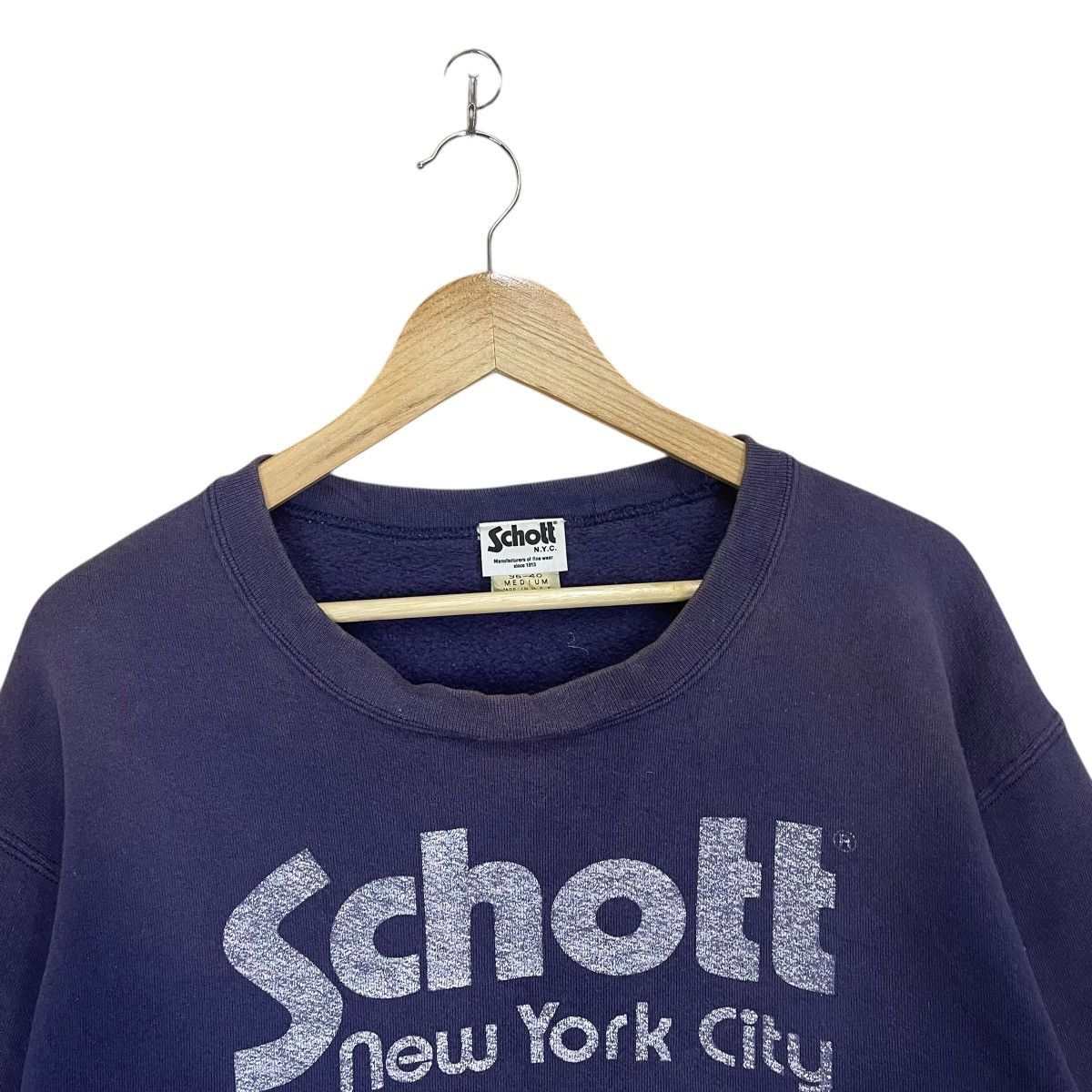 Schott Vintage Schott New York City Big Logo Crewneck Sweatshirt Size US M / EU 48-50 / 2 - 4 Thumbnail