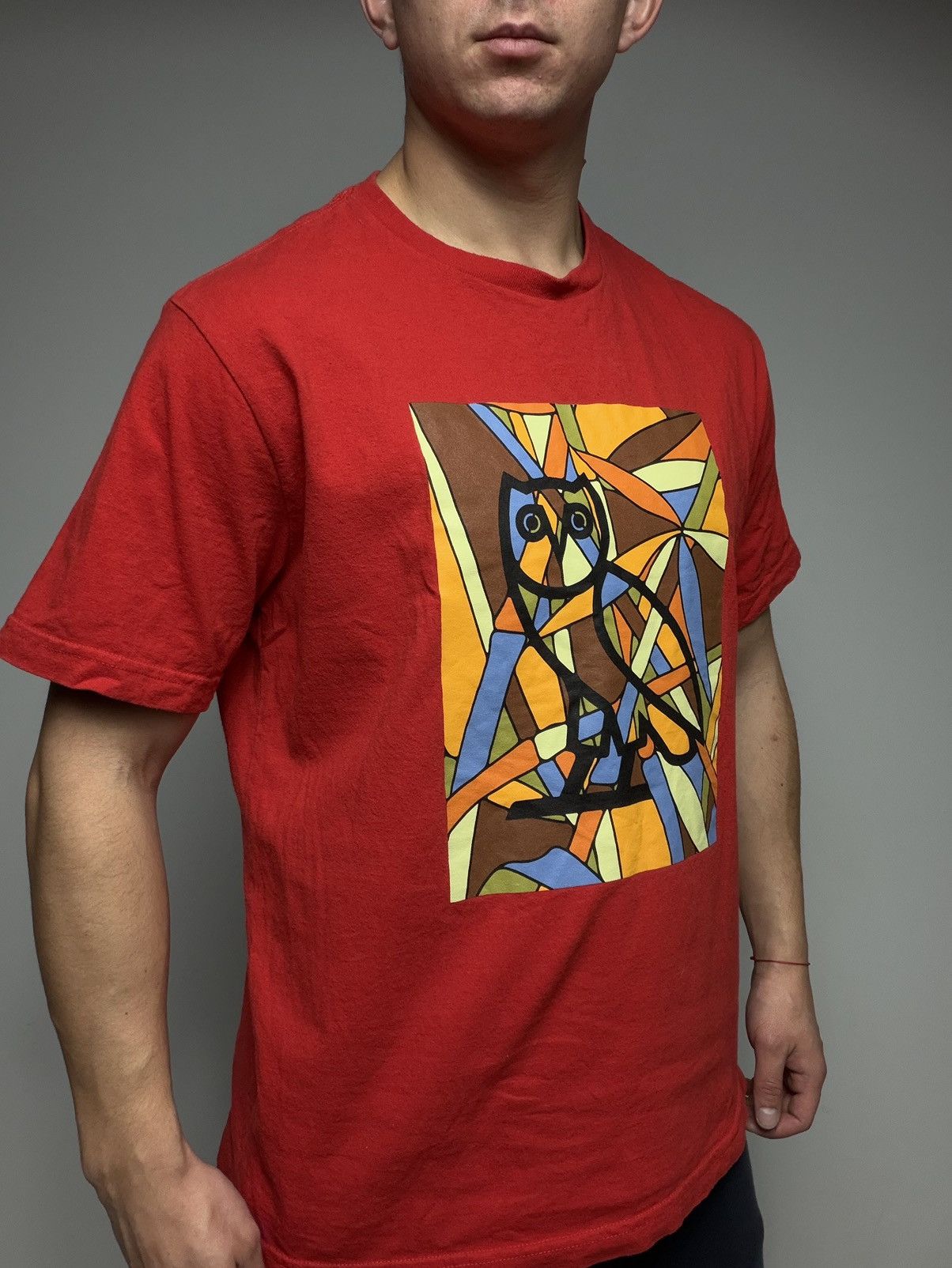 October's Very Own OVO October's Very Own Stained Glass Owl T-Shirt Red Size L Size US L / EU 52-54 / 3 - 3 Thumbnail
