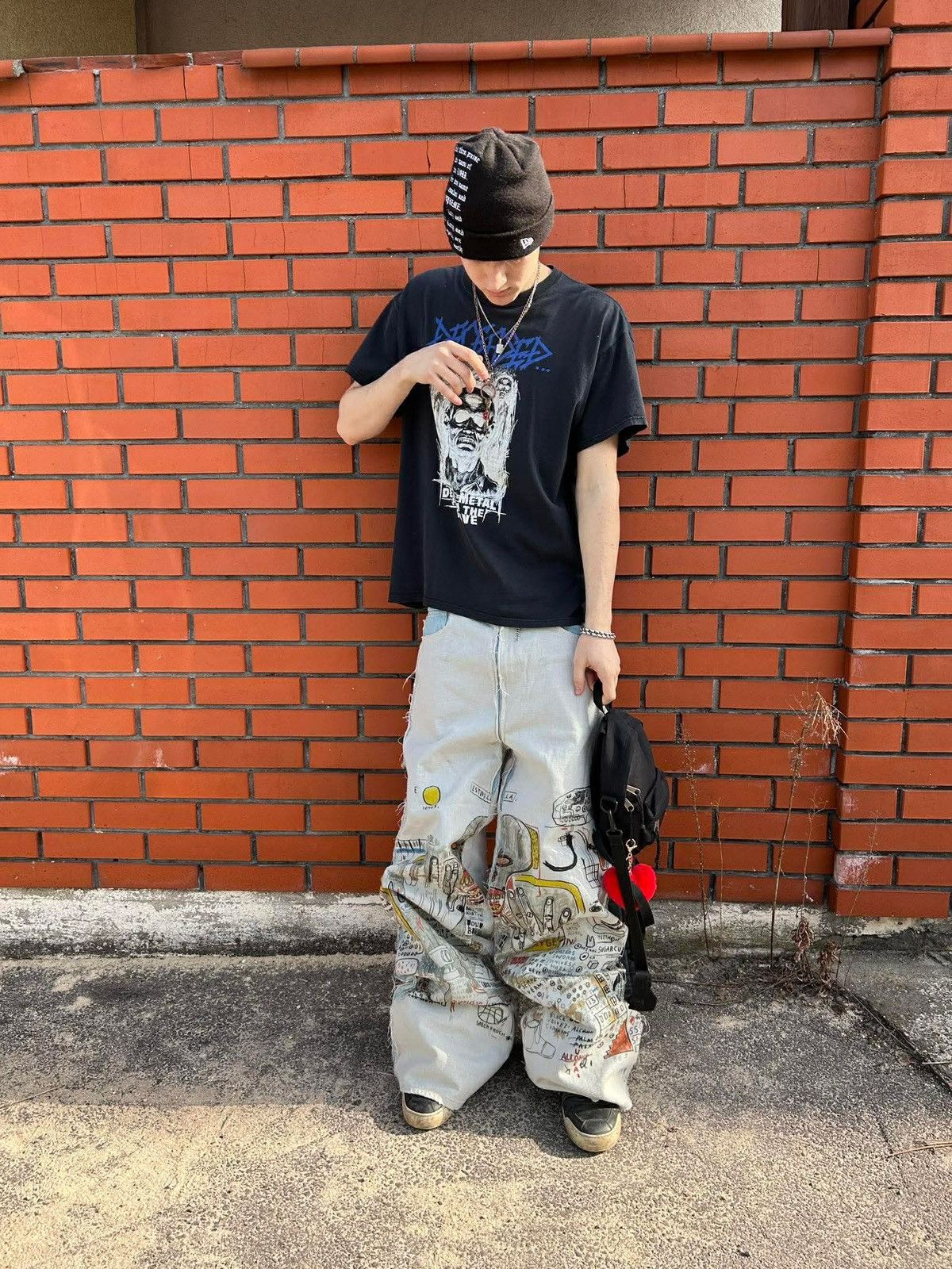 H&M × Jean-Michel Basquiat × Who Decides War Graffiti denim double layer Size US 36 / EU 52 - 4 Thumbnail