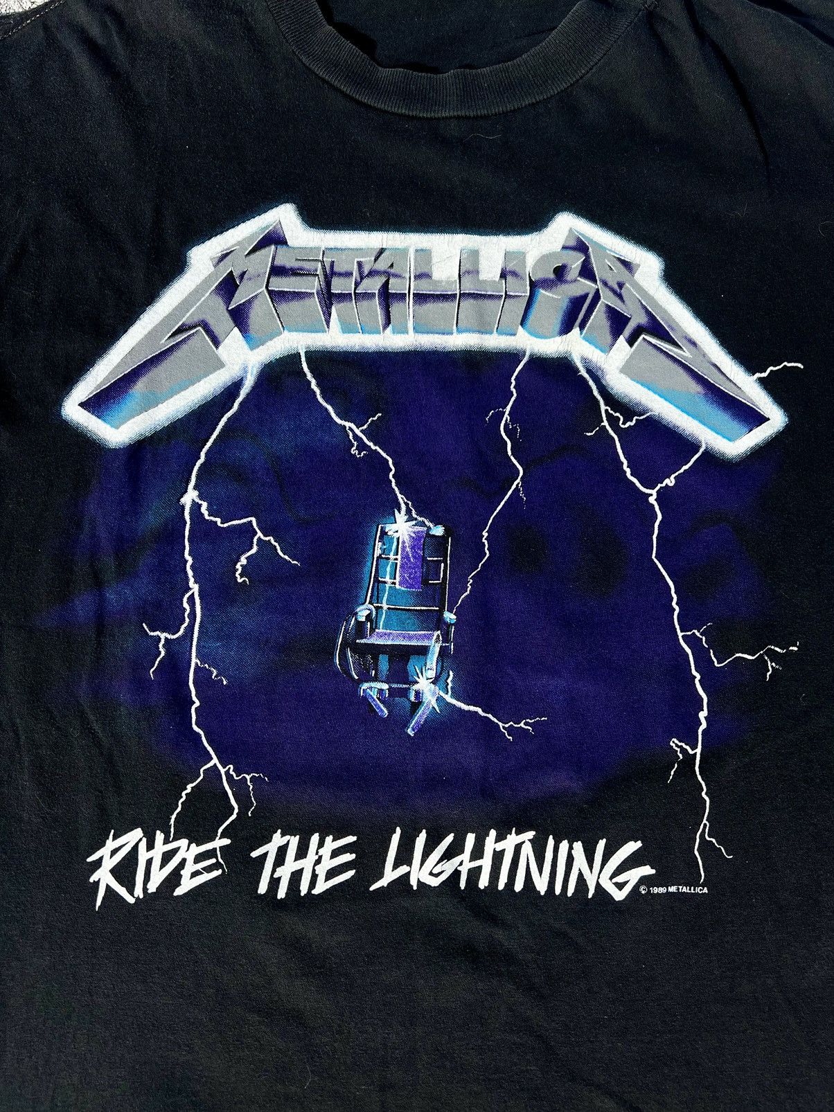 Band Tees × Metallica × Vintage Metallica Ride The Lightning 1989 vintage t-shirt Size US L / EU 52-54 / 3 - 4 Thumbnail