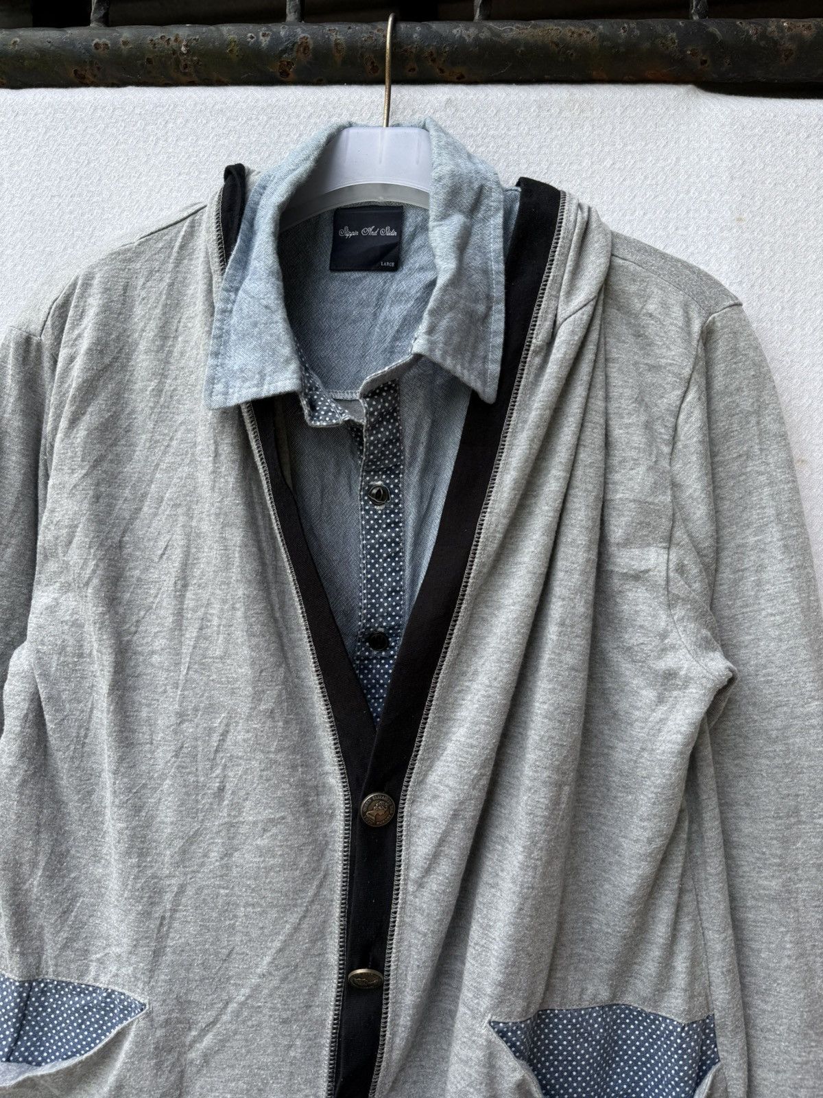 Yohji Yamamoto Double layers cardigan hoodie button up shirt Size US M / EU 48-50 / 2 - 5 Thumbnail