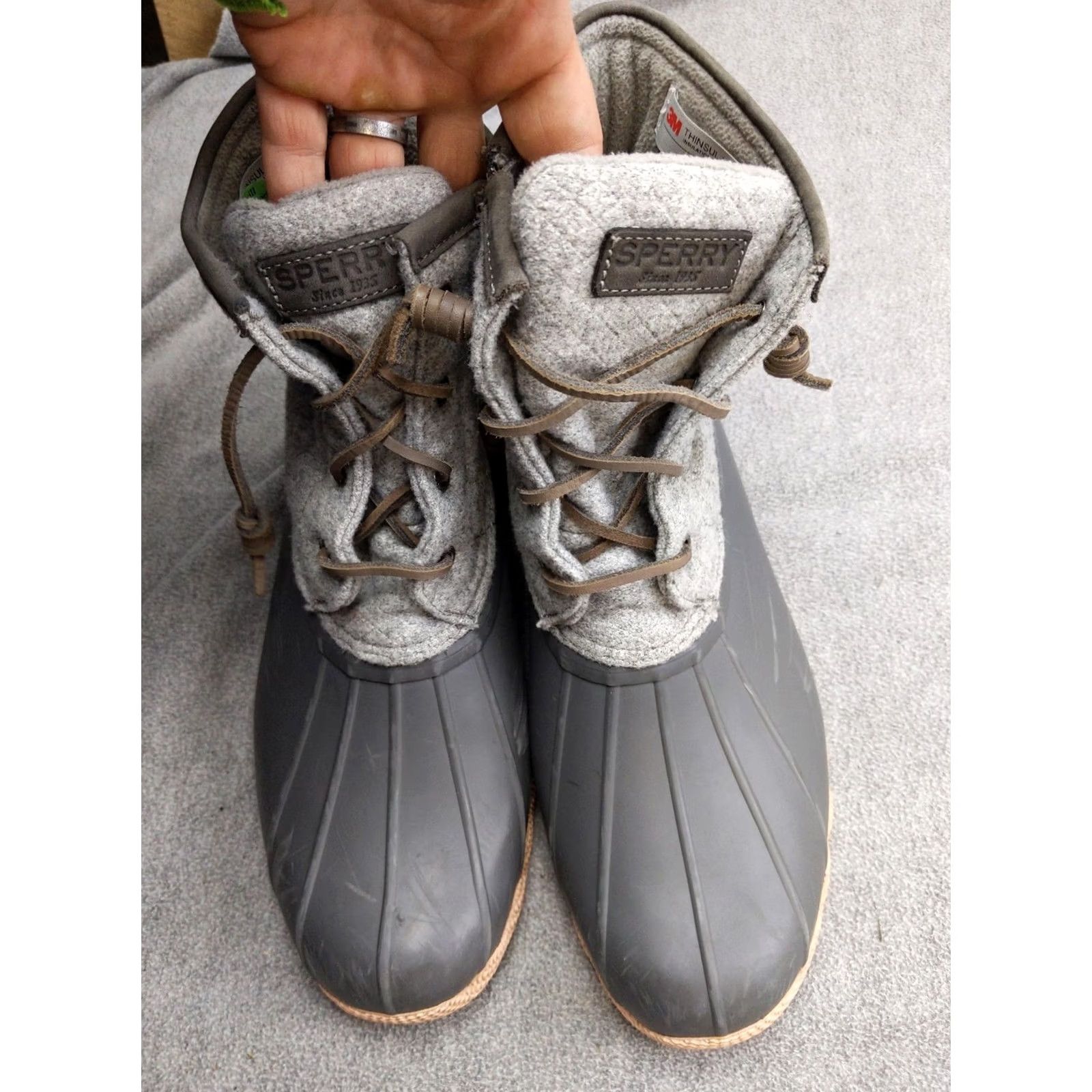 Sperry Sperry Snow Boots Womens 9.5 Gray Wool Ankle Insulated Zip Duck Boot STS83688 Size US 10 / IT 40 - 3 Thumbnail