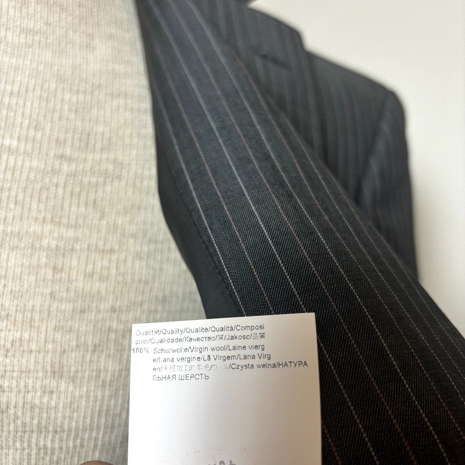Hugo Boss Hugo Boss Mens Sport Coat Gray Striped Blazer Sz 40R Virgin Size 40R - 9 Thumbnail