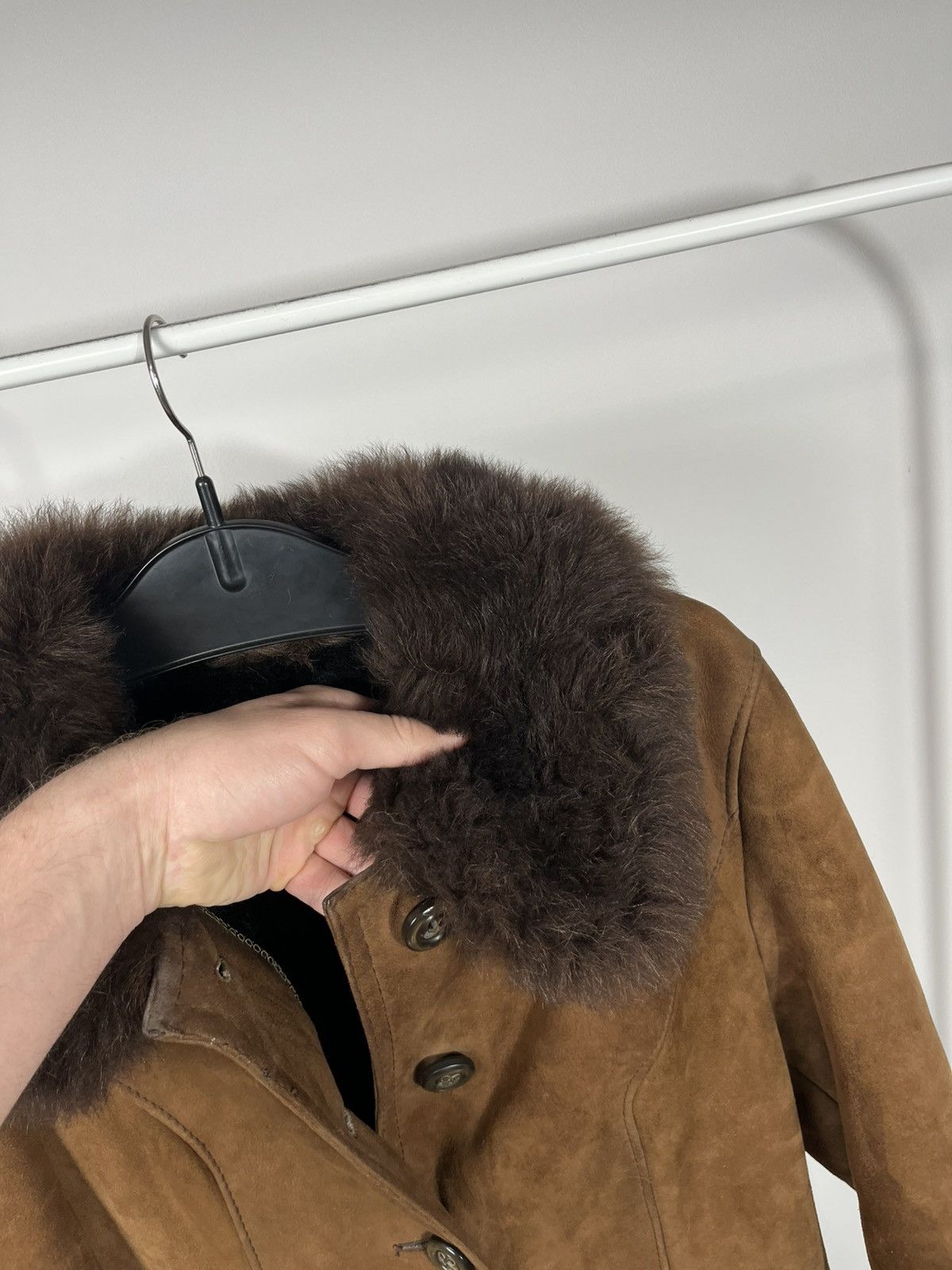 Other Vintage Brown Sheepskin Shearling Coat Real Fur Lined Women Size M / US 6-8 / IT 42-44 - 4 Thumbnail