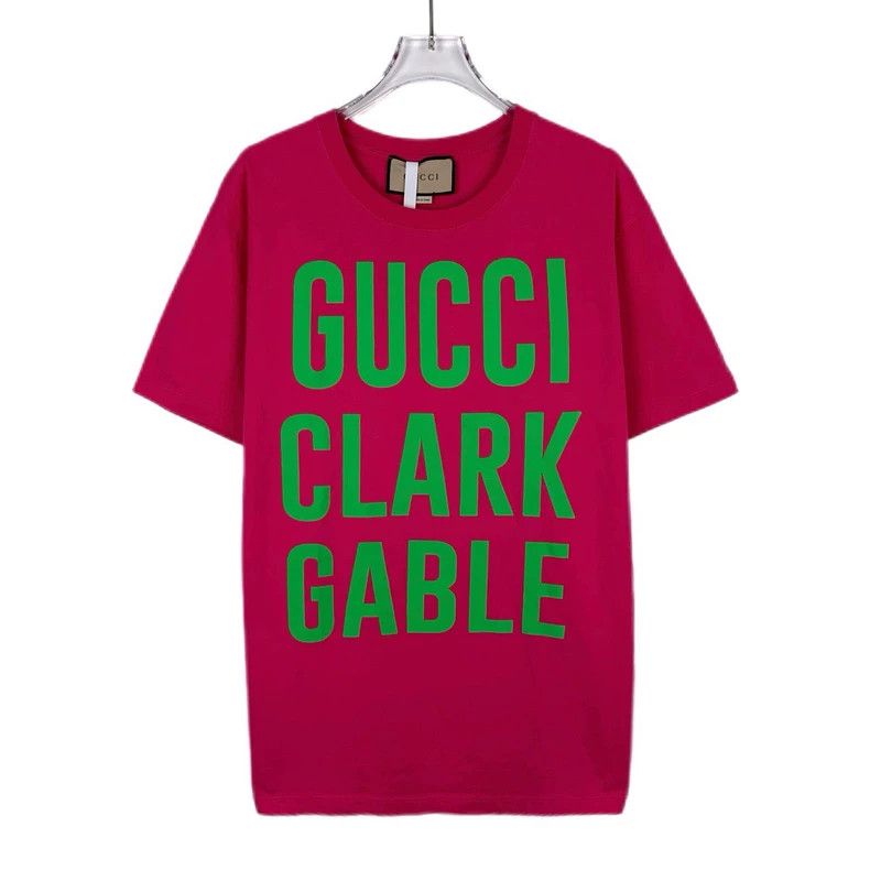 Gucci Logo letter print red round-neck cotton short-sleeved