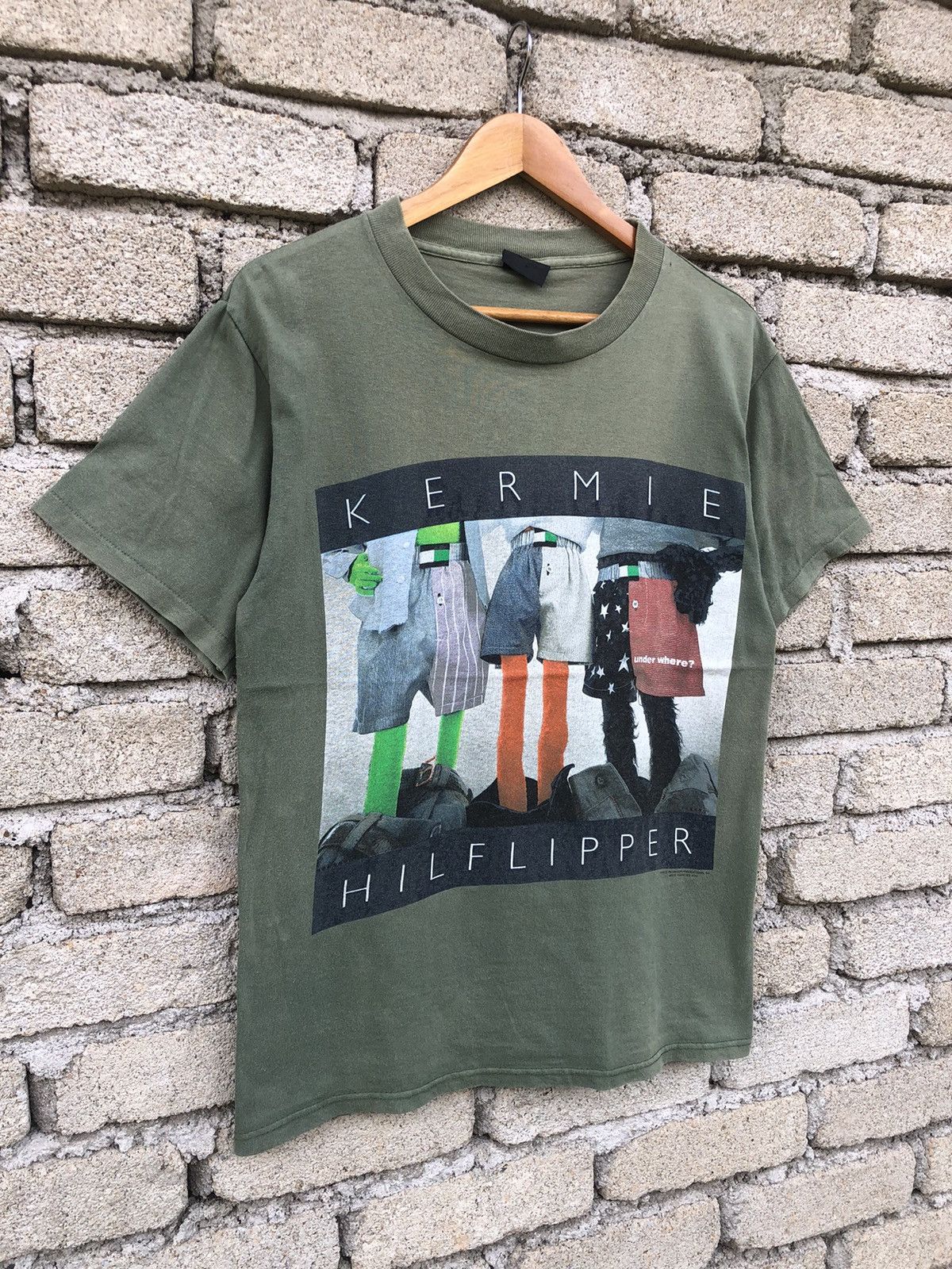 Vintage RARE VTG 90s Kermie Hilflipper Kermit Muppets Parody Tshirt Size US M / EU 48-50 / 2 - 3 Thumbnail