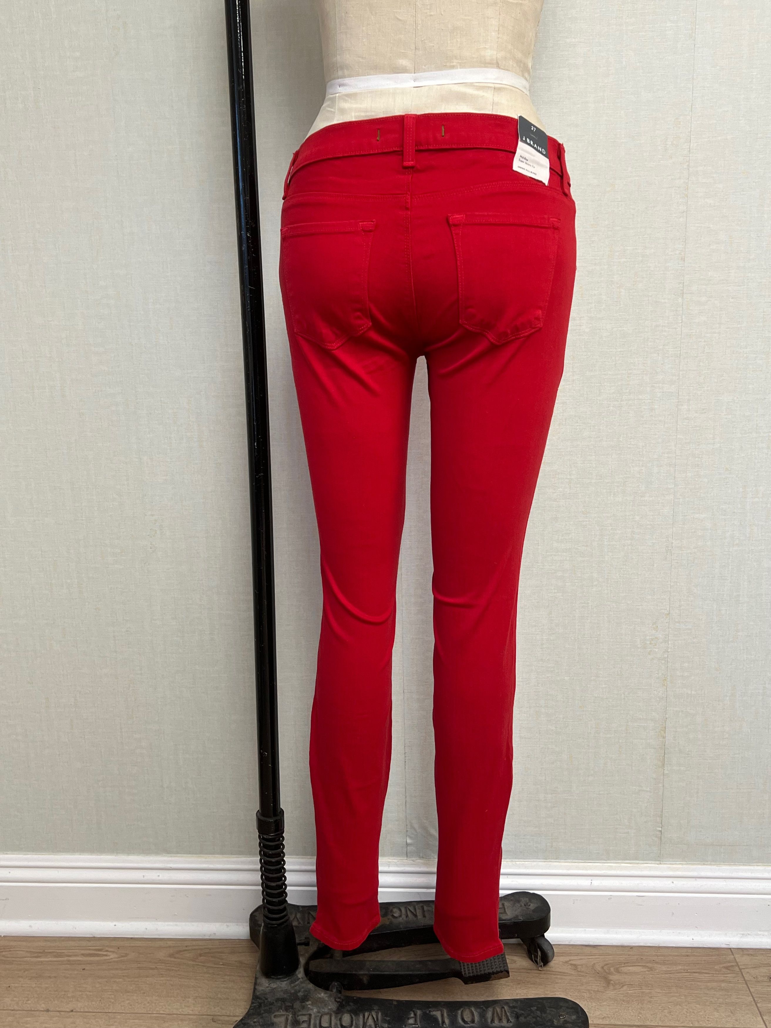 J Brand NWT 2000s J Brand Red Super Skinny Zipper Mid Rise Jeans 27 Size 27" / US 4 / IT 40 - 5 Thumbnail