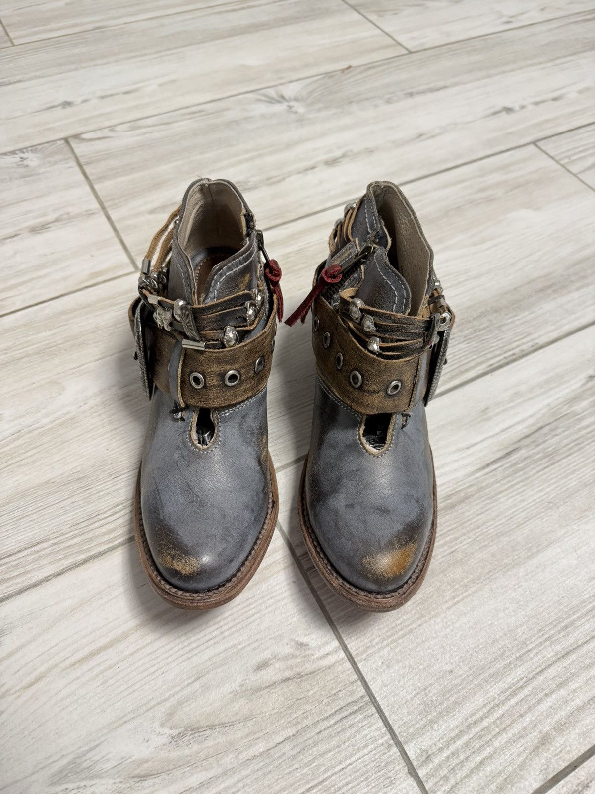 FREEBIRD Avant-garde handmade leather Cossack boots from Mexico Size US 9 / IT 39 - 3 Thumbnail