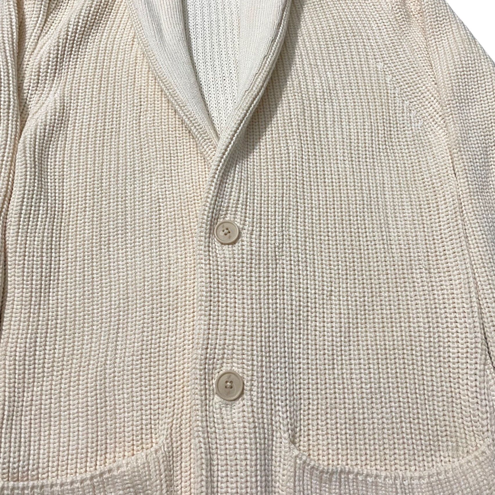 Vintage Goodlife Cardigan Slim Knit Shawl Collar Button Pocket Women S Cream Size S / US 4 / IT 40 - 2 Thumbnail