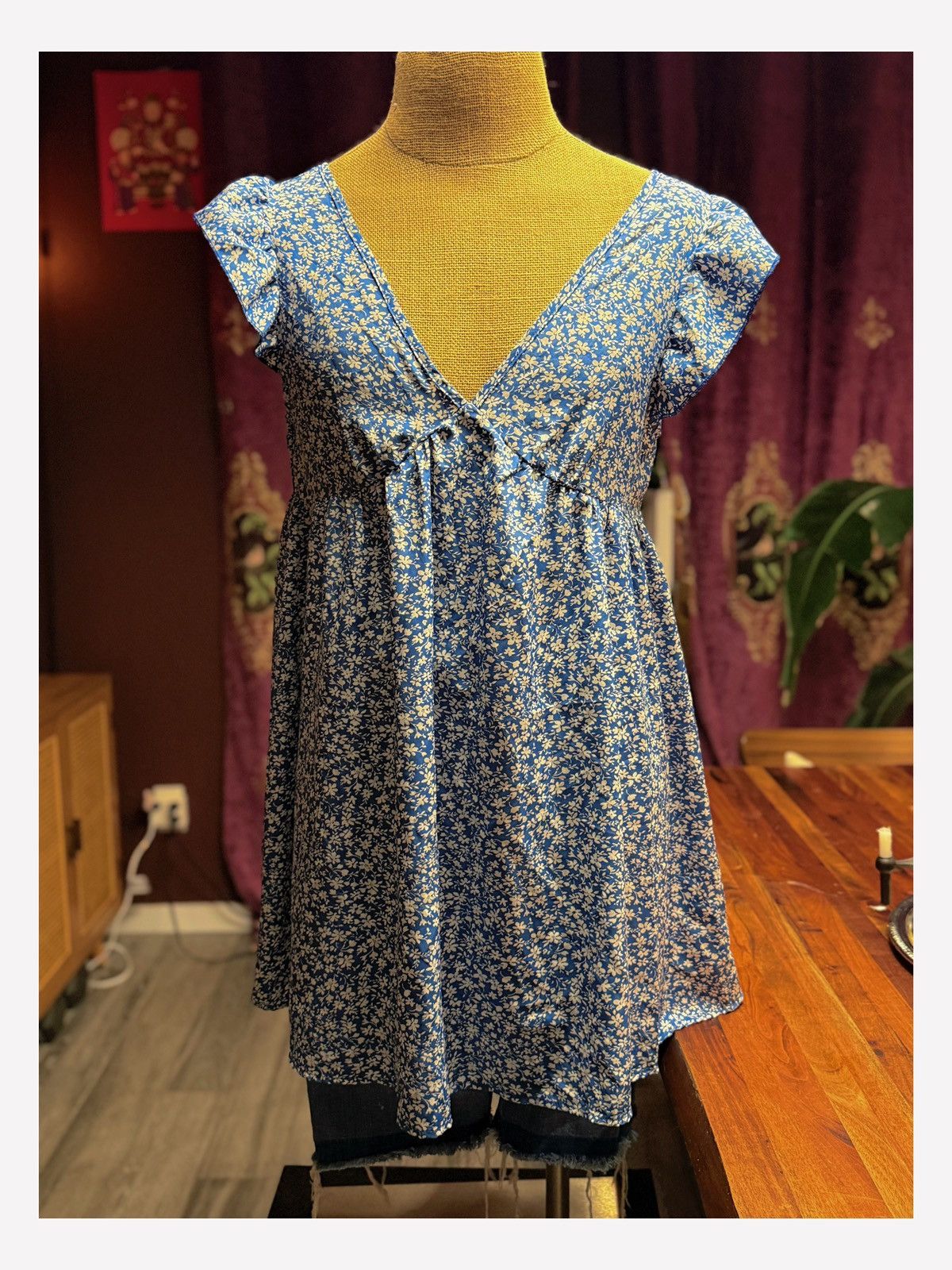 Other Blue Floral Babydoll Dress The sweetest cottagecore vibes Size M / US 6-8 / IT 42-44 - 1 Thumbnail