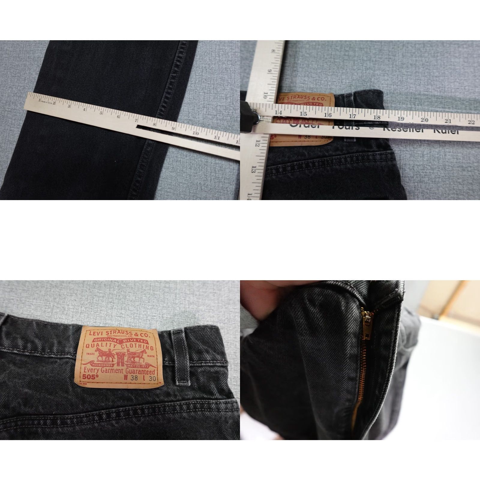 Levi's VINTAGE Levi's 505 Jeans Mens 38x30 Black Regular Fit Western Cowboy Rancher Jeans Size US 38 / EU 54 - 8 Thumbnail