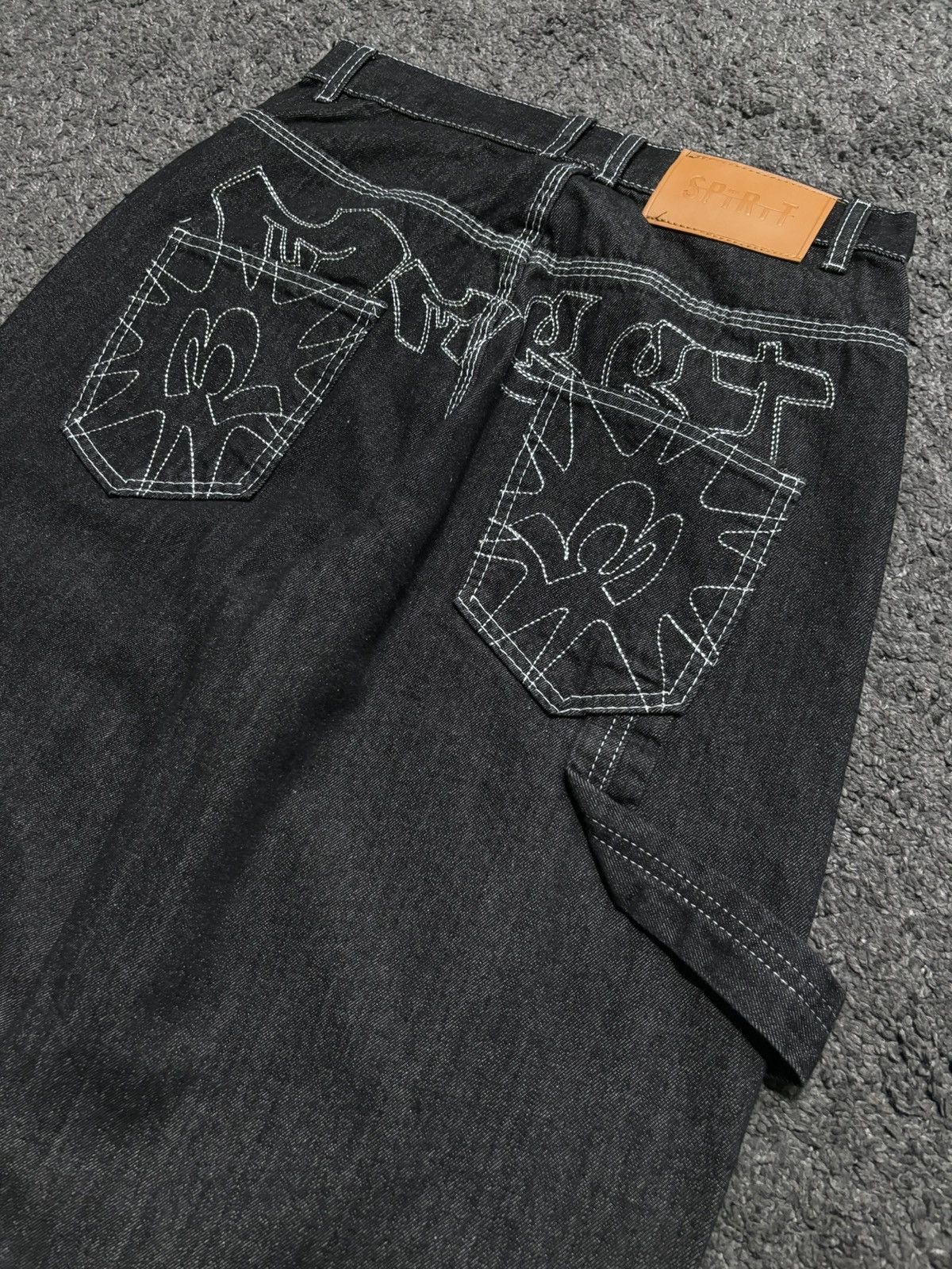 Vintage Vintage very rare embroidered spirit dark gray baggy jeans Size US 30 / EU 46 - 6 Thumbnail