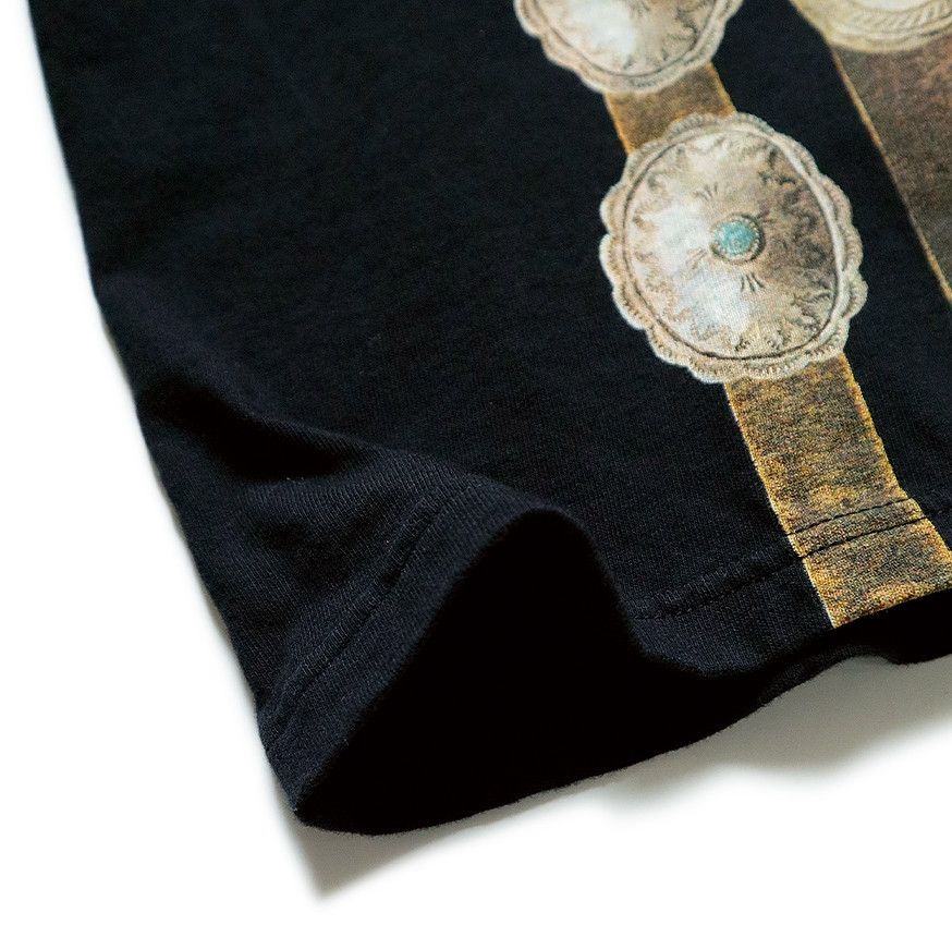KAPITAL 20/- Jersey crew Tee curtain concho pt t-shirt black