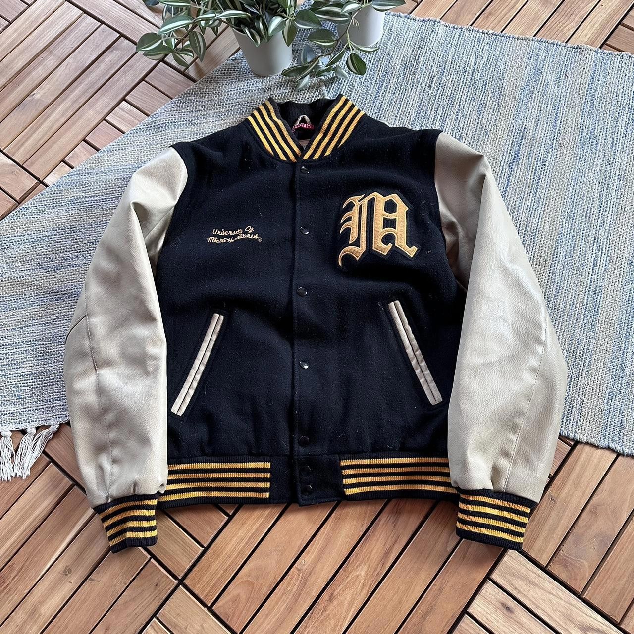 Designer Vintage Y2K University Bomber Jacket Leather Sleeves Size US M / EU 48-50 / 2 - 1 Thumbnail