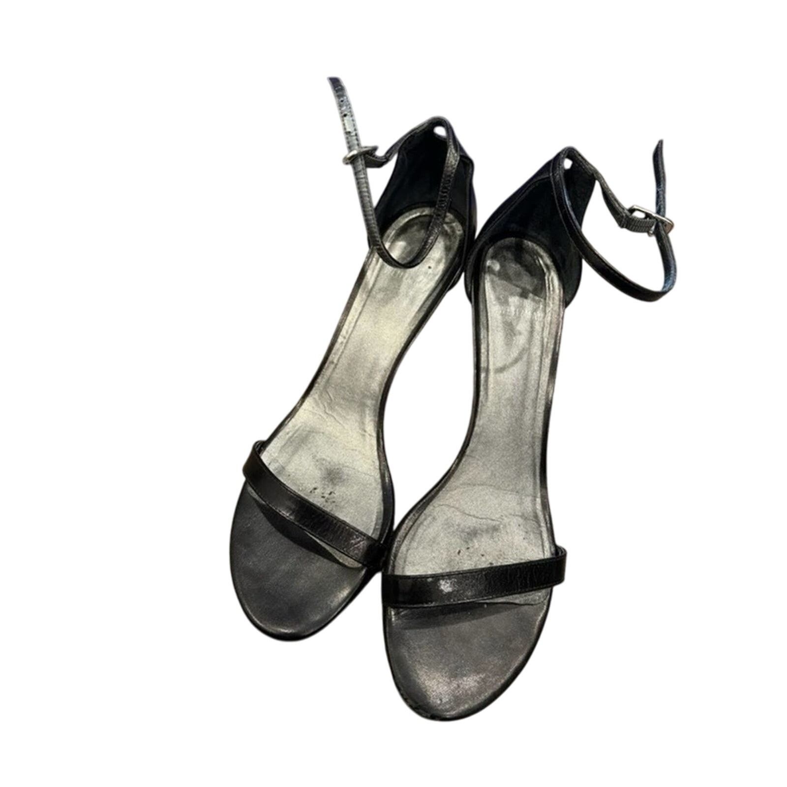 Stuart Weitzman Stuart Weitzman Women’s Black Open Toed High Heeled Shoes Size US 8.5 / IT 38.5 - 3 Thumbnail