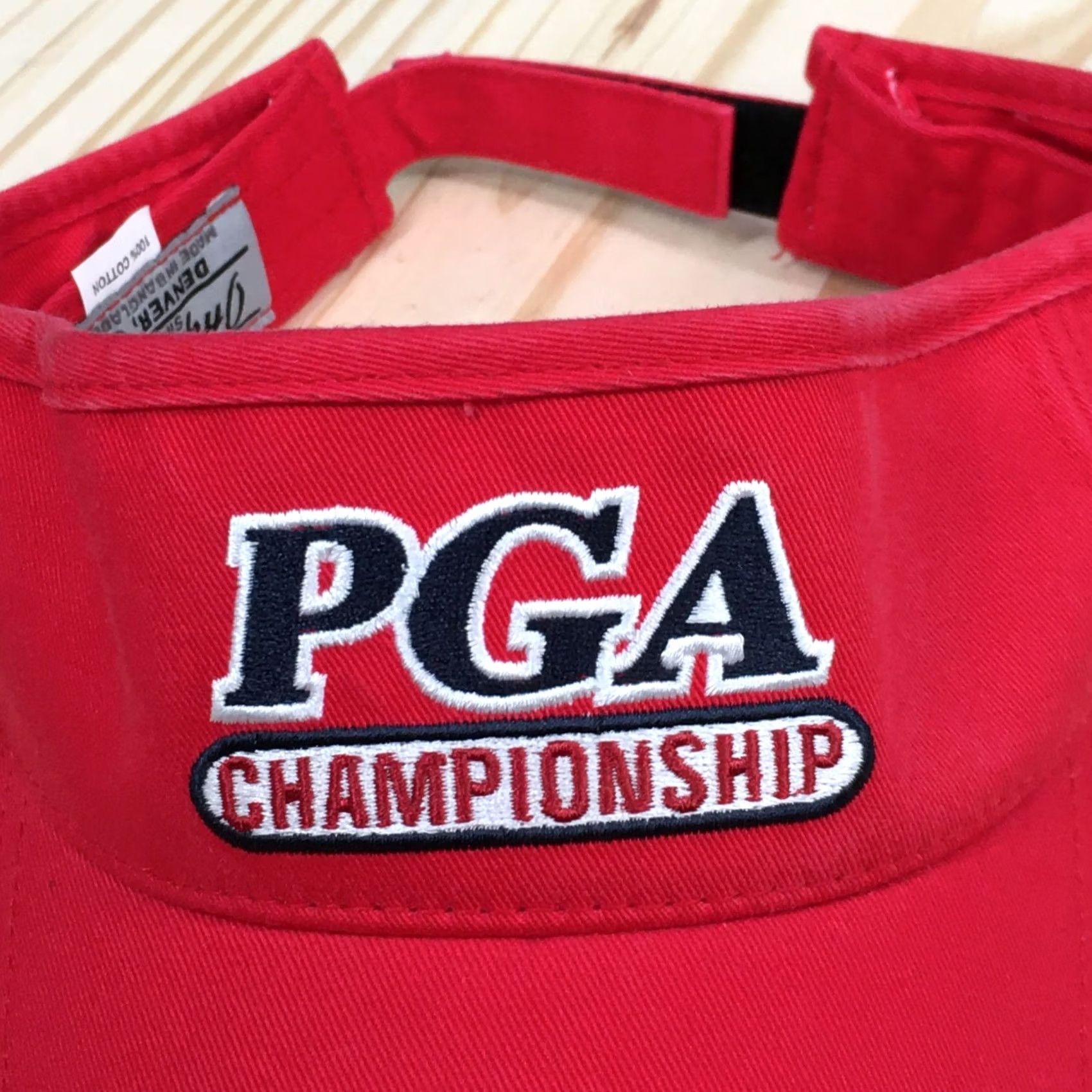 Logo 7 PGA Championship Visor Cap Hat Mens One Size Red Embroidered Logo Adjustable Size ONE SIZE - 3 Thumbnail