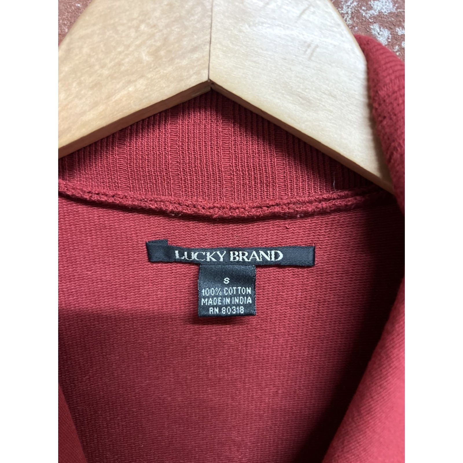 Lucky Brand VINTAGE Lucky Brand Cardigan Sweater Women's Long Sleeve Knit Cotton Red With Pocket S Small Cardigan Size S / US 4 / IT 40 - 3 Thumbnail