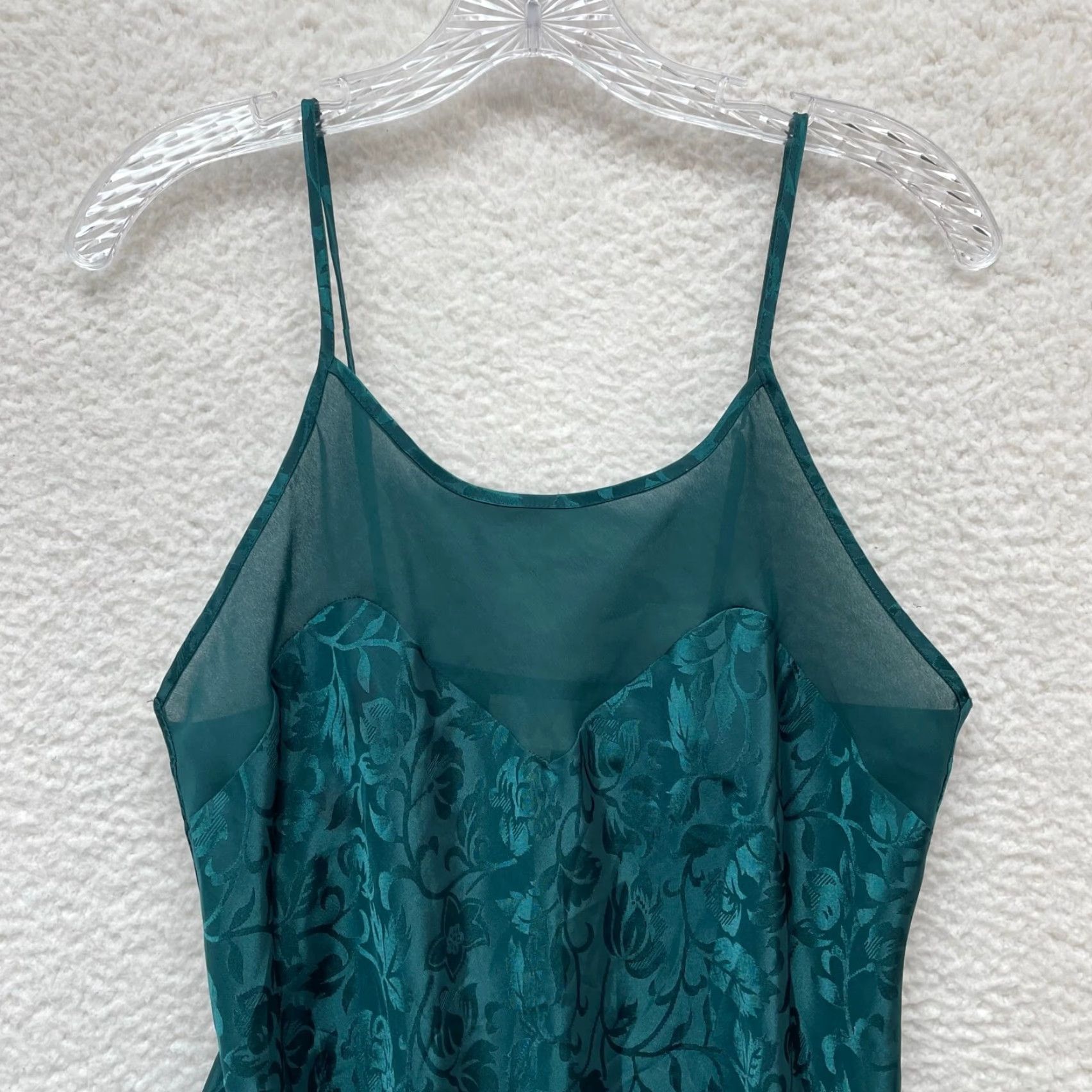 Vintage **90s Vintage Fleur de Nuit Emerald Medium Satin Slip Dress Victorian** User: **90s Vintage Fleur de Nuit Emerald Medium Satin Slip Dress Victorian** Size M / US 6-8 / IT 42-44 - 3 Thumbnail