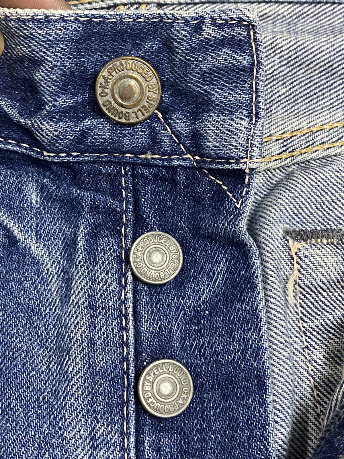 Japanese Brand Distressed - faded blue jeans with a worn look jeans Size US 30 / EU 46 - 7 Thumbnail